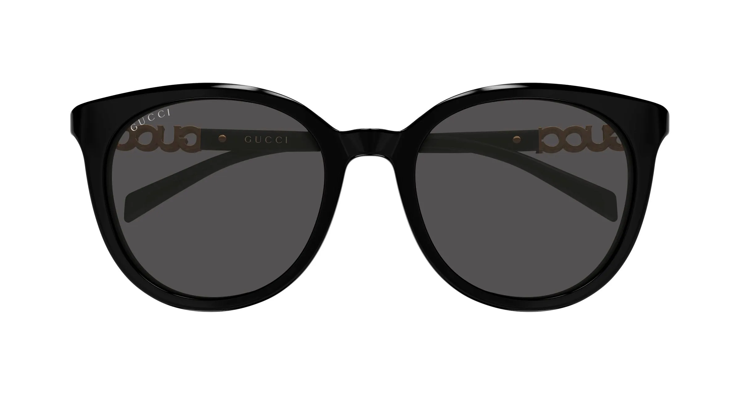 Gucci GG2209SK 001 Occhiali da sole Acetato Nero Grigio Rotonda - immagine 2