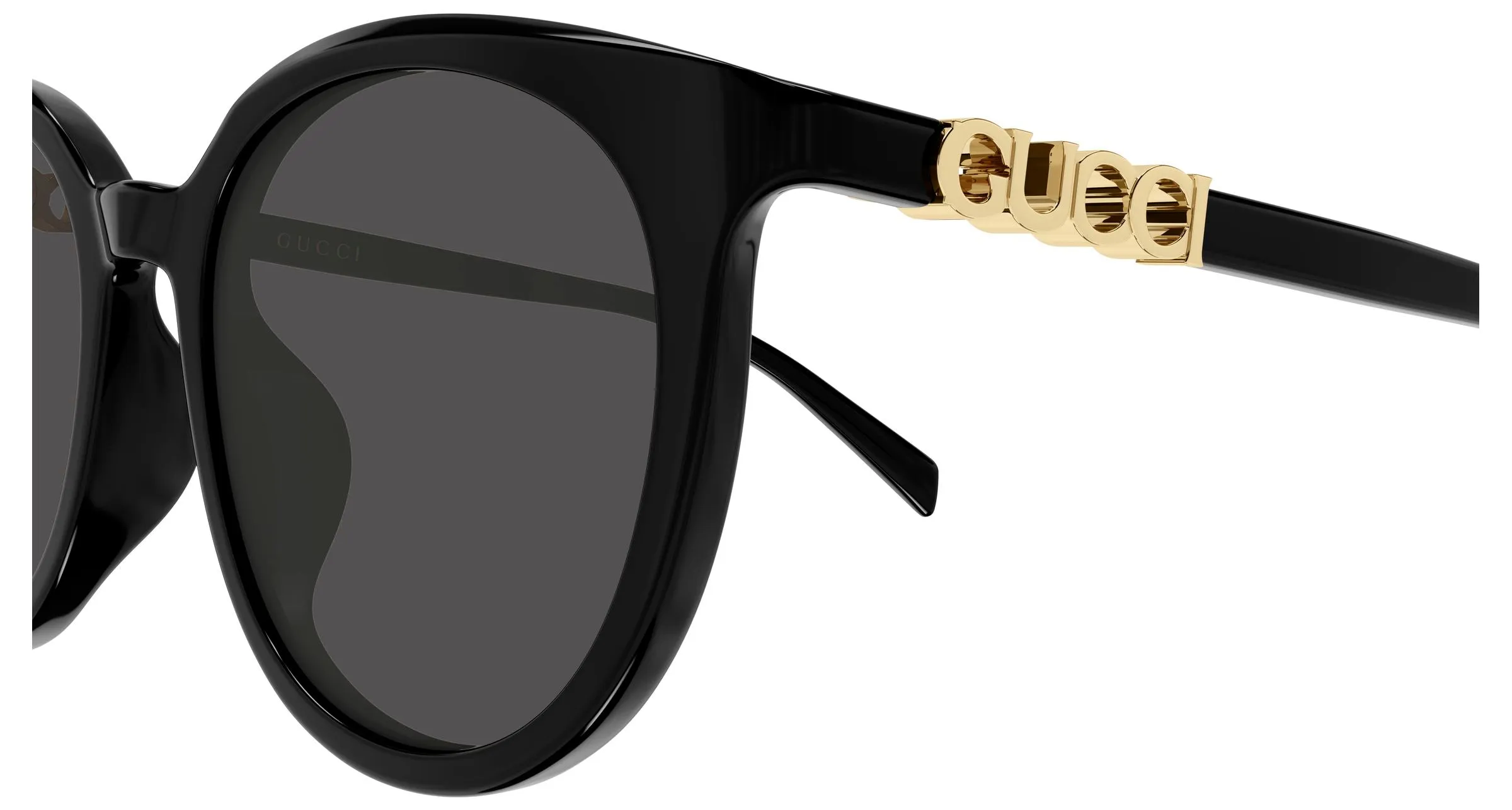 Gucci GG2209SK 001 Occhiali da sole Acetato Nero Grigio Rotonda - immagine 3