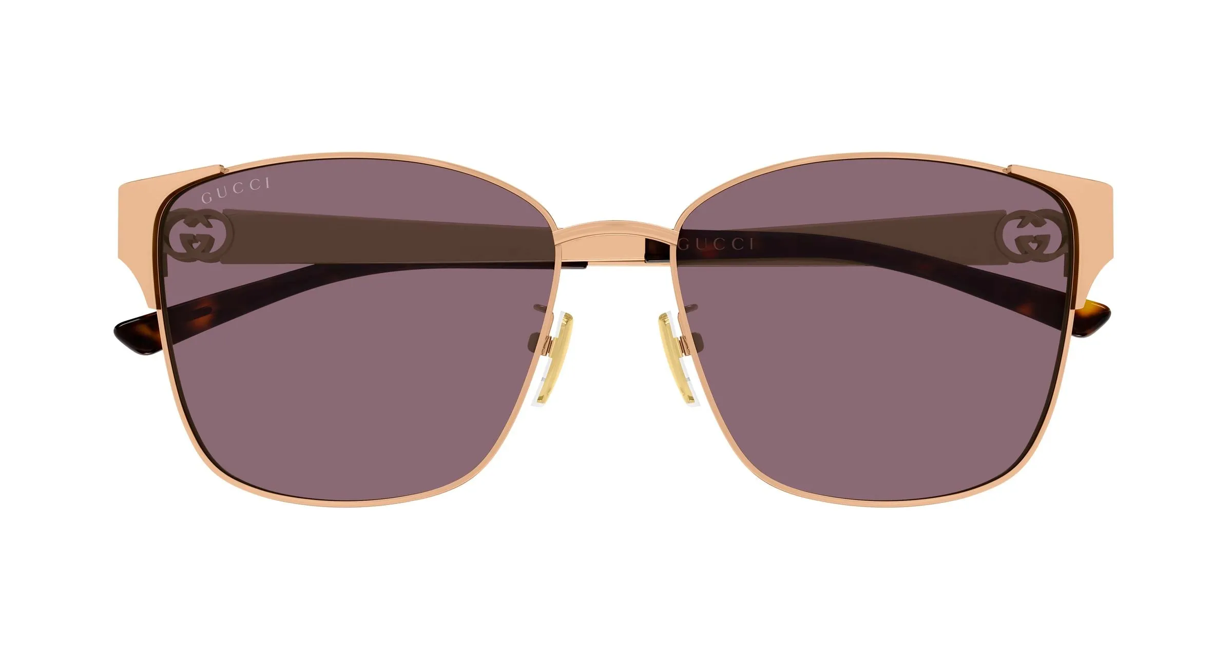 Gucci GG2198SA 003 Occhiali da sole Metallo Oro Viola Squadrata - immagine 2