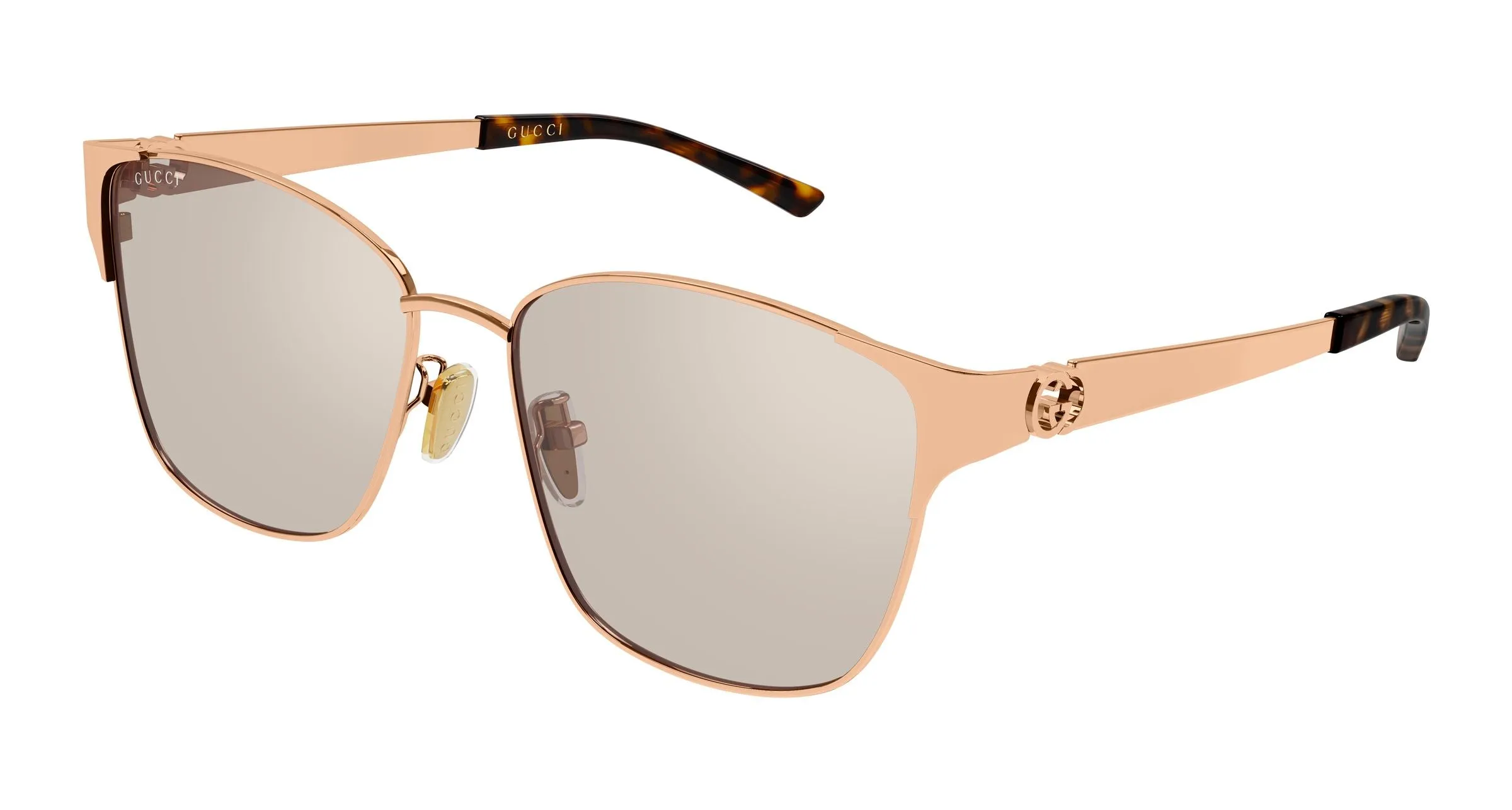 Gucci GG2198SA 002 Occhiali da sole Metallo Oro Marrone Squadrata - immagine 1