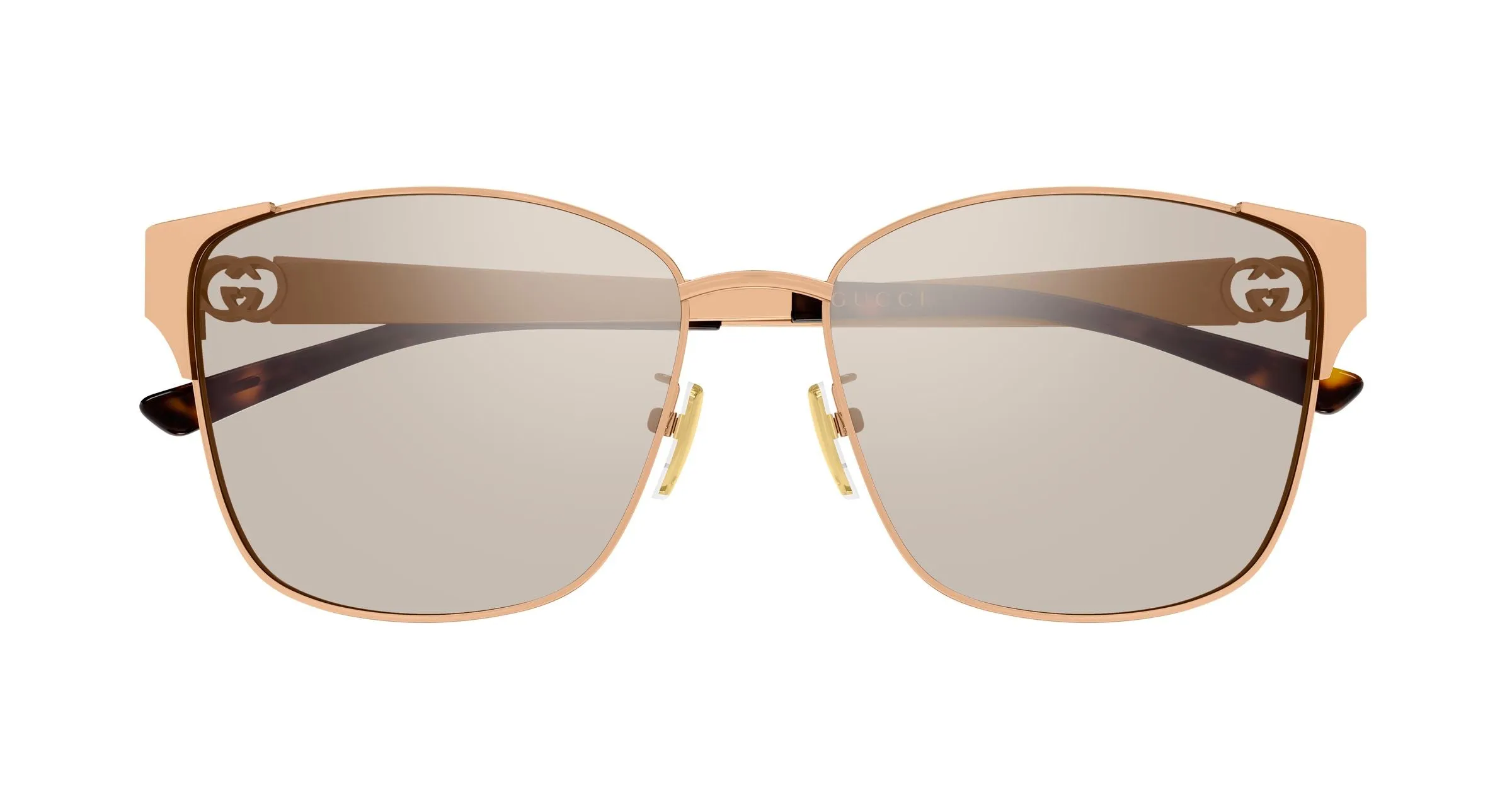 Gucci GG2198SA 002 Occhiali da sole Metallo Oro Marrone Squadrata - immagine 2