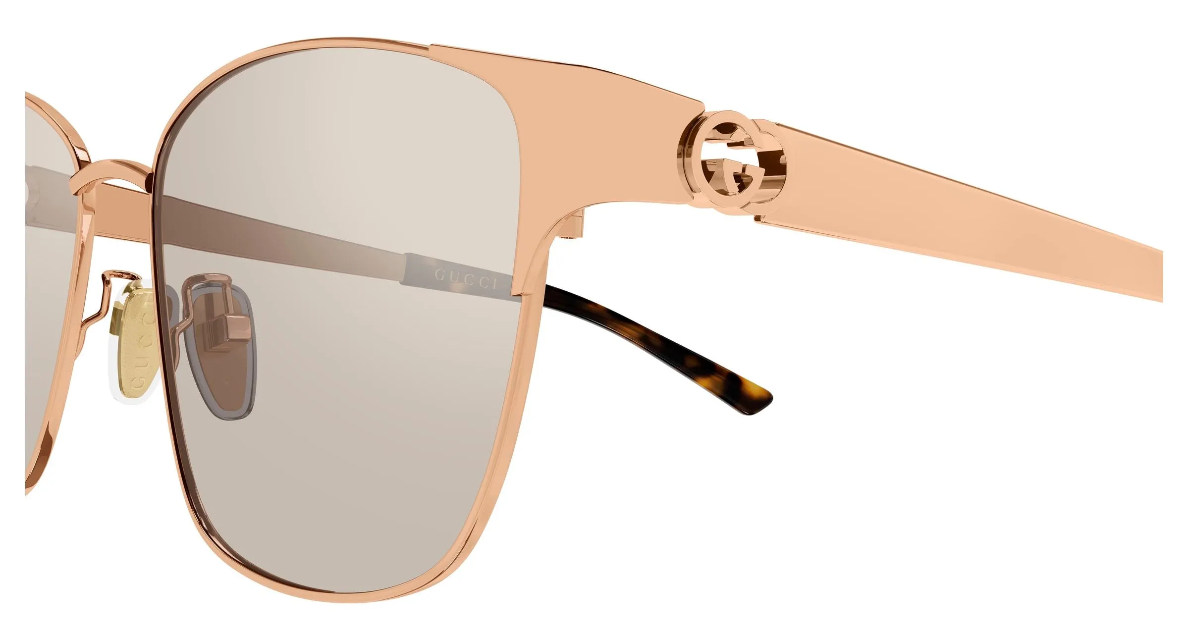 Gucci GG2198SA 002 Occhiali da sole Metallo Oro Marrone Squadrata - immagine 3