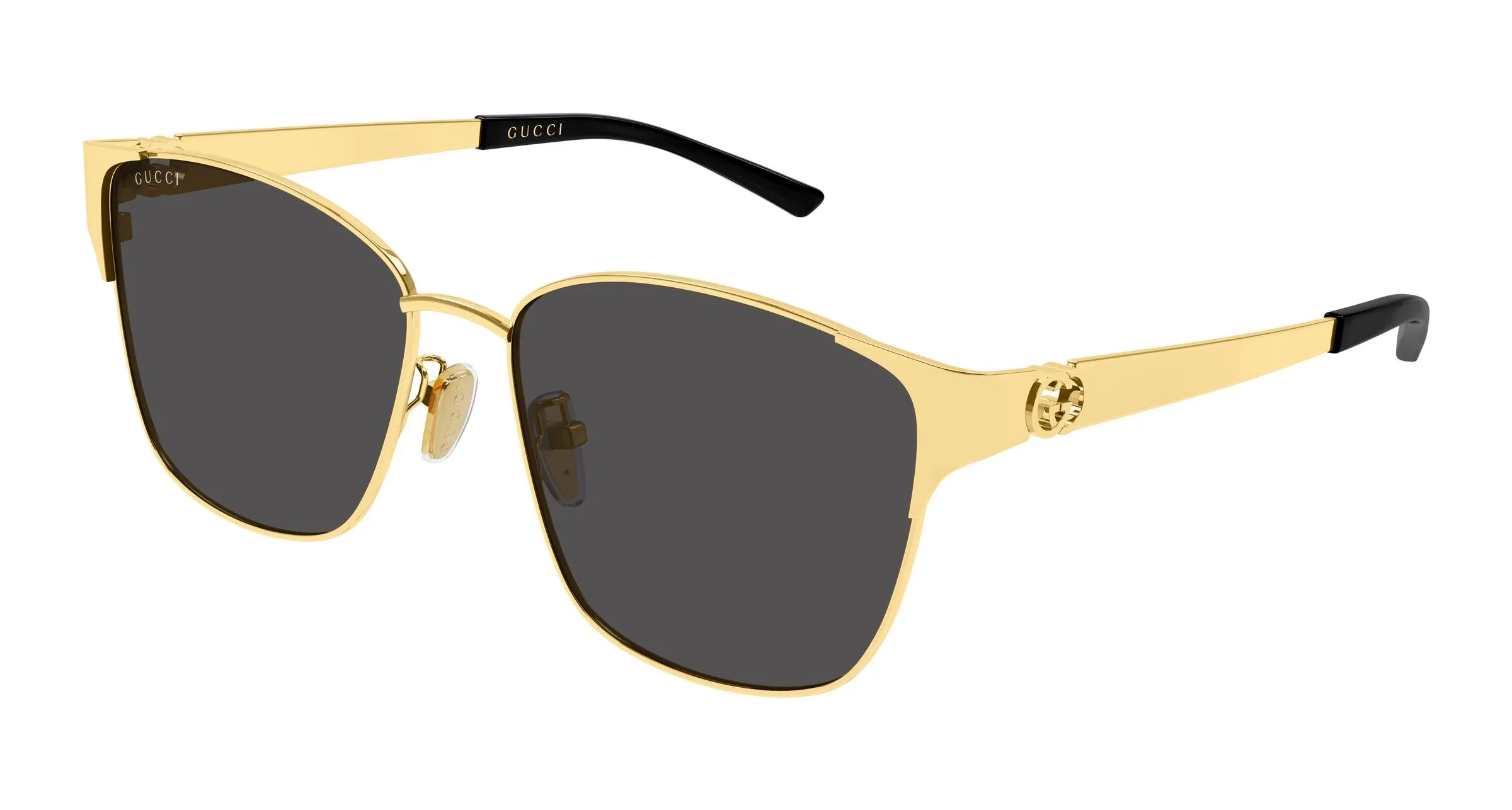 Gucci GG2198SA 001 Occhiali da sole Metallo Oro Grigio Squadrata - immagine 1