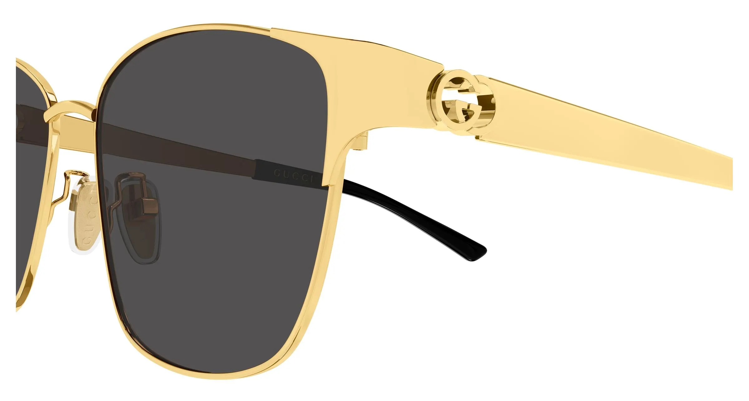 Gucci GG2198SA 001 Occhiali da sole Metallo Oro Grigio Squadrata - immagine 3