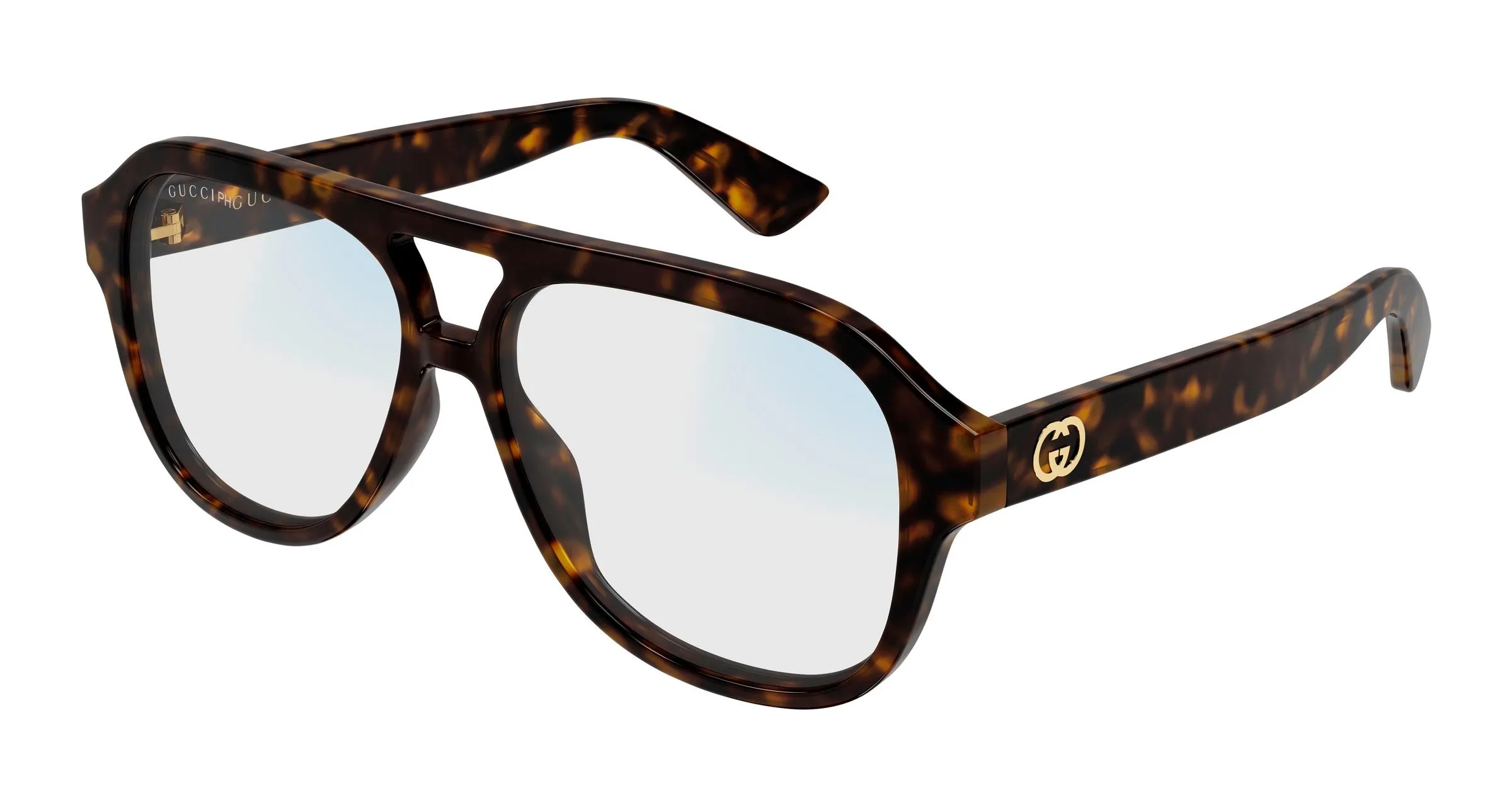 Gucci GG2192S 001 Occhiali da sole Iniettato Havana Trasparente Pilot Fotocromatico - immagine 1