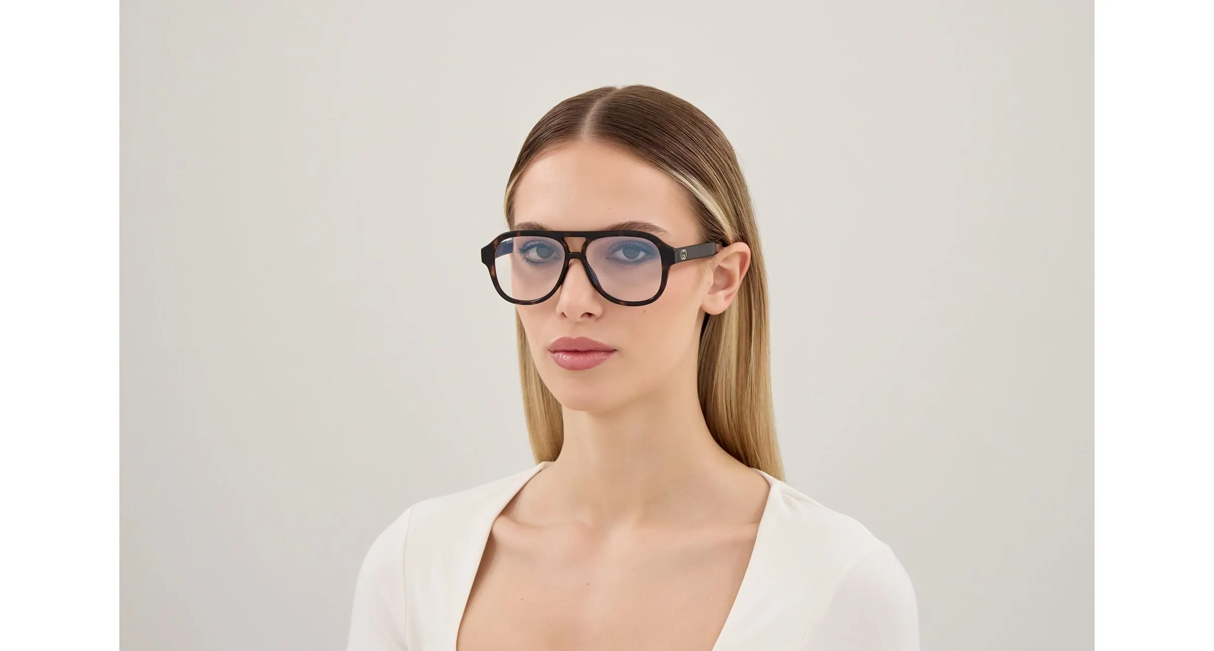 Gucci GG2192S 001 Occhiali da sole Iniettato Havana Trasparente Pilot Fotocromatico - immagine 4