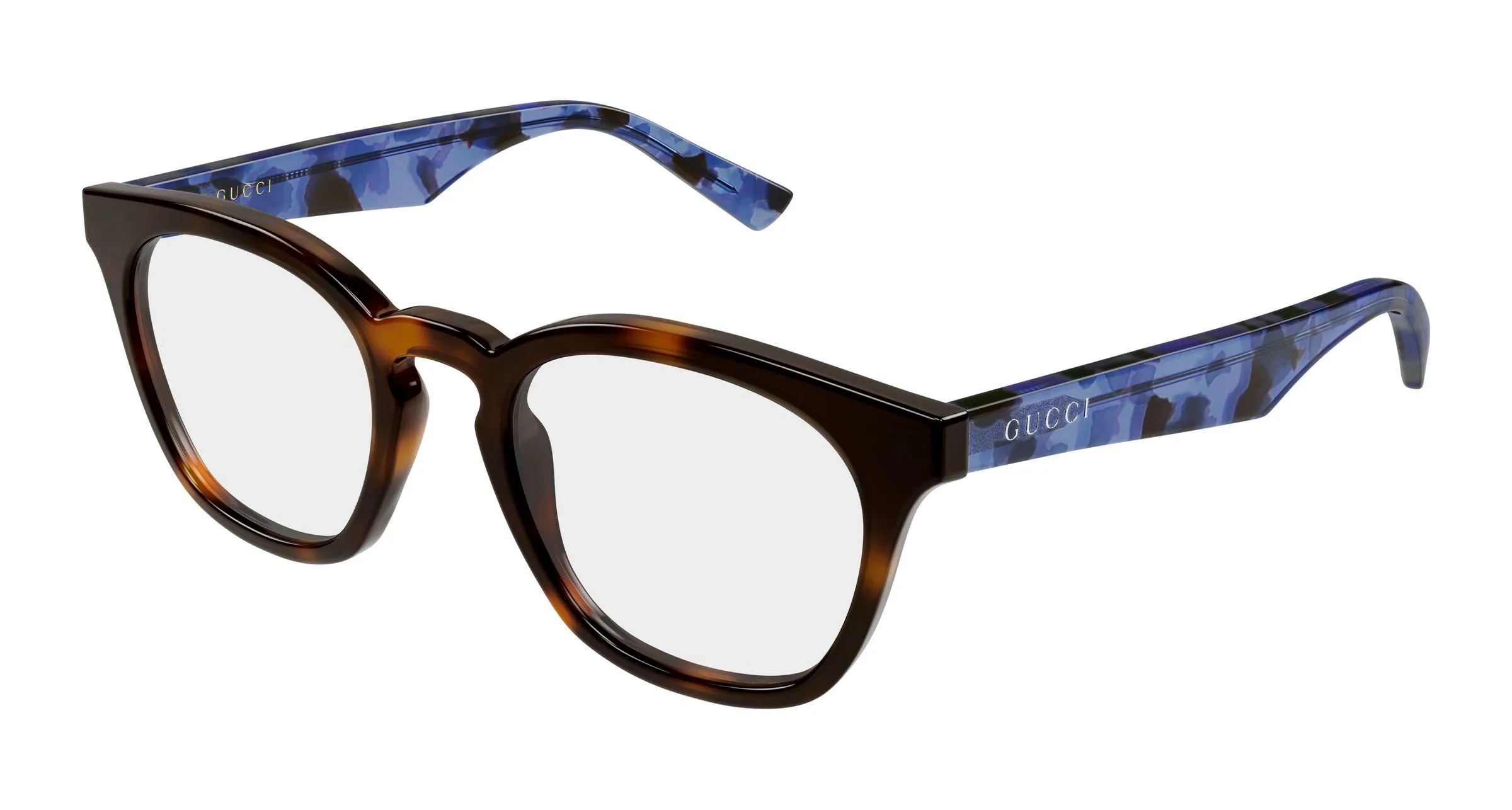 Gucci GG2185O 007 Montature da vista Acetato Havana Trasparente Rotonda - immagine 1