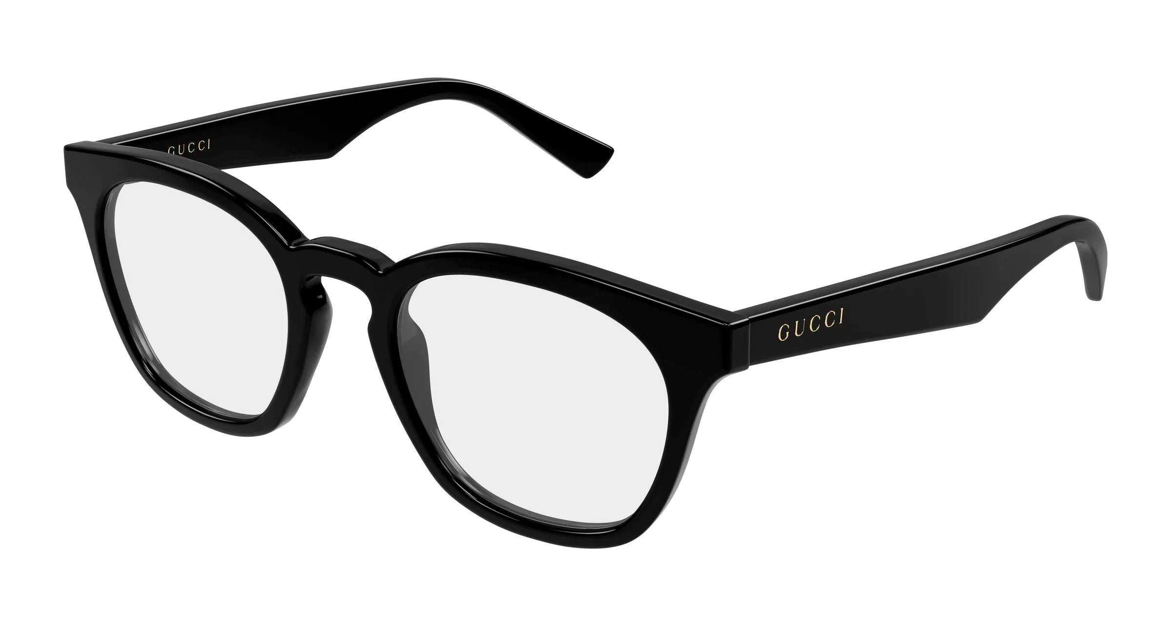 Gucci GG2185O 005 Montature da vista Acetato Nero Trasparente Rotonda - immagine 1