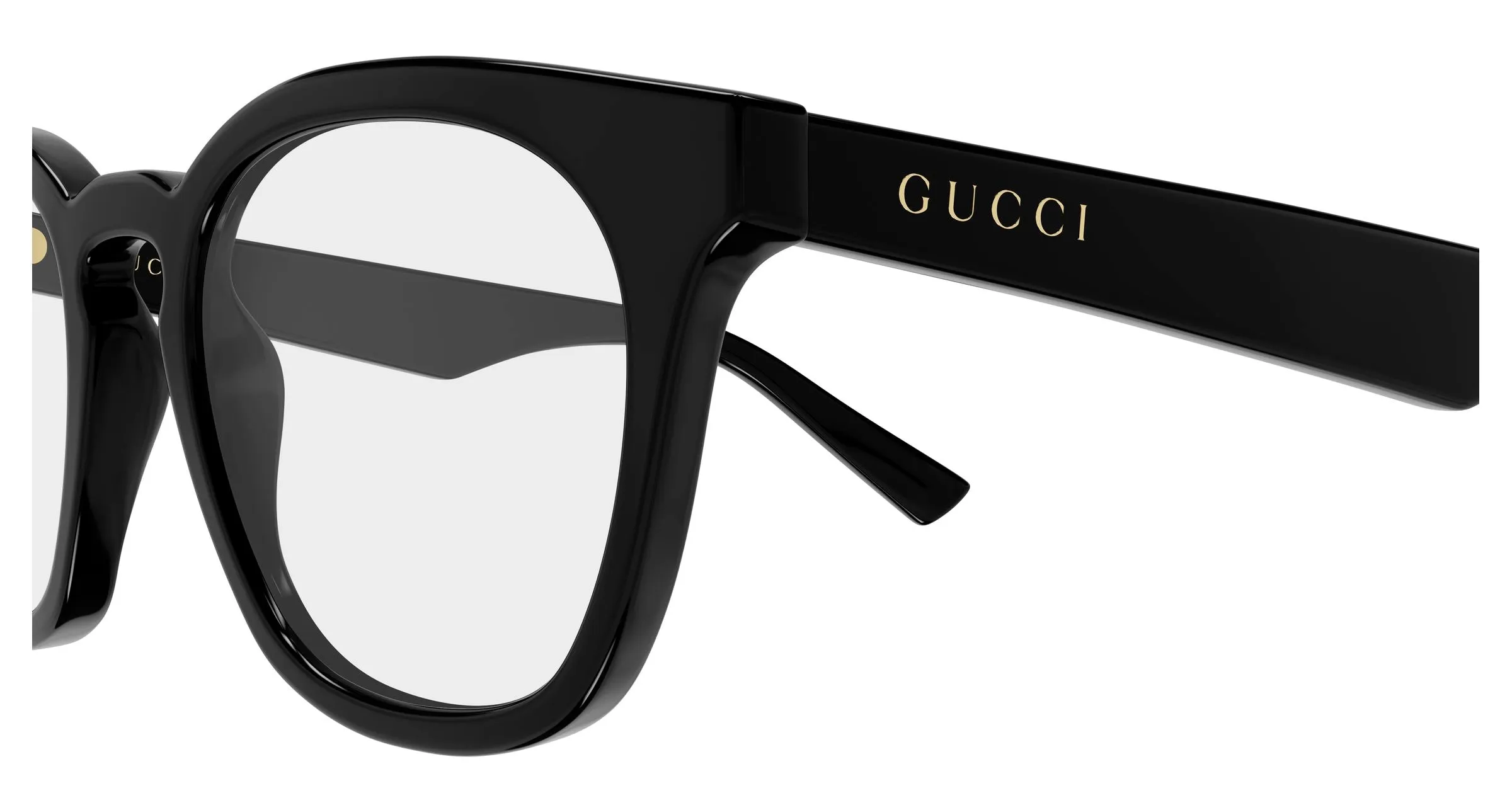 Gucci GG2185O 005 Montature da vista Acetato Nero Trasparente Rotonda - immagine 3