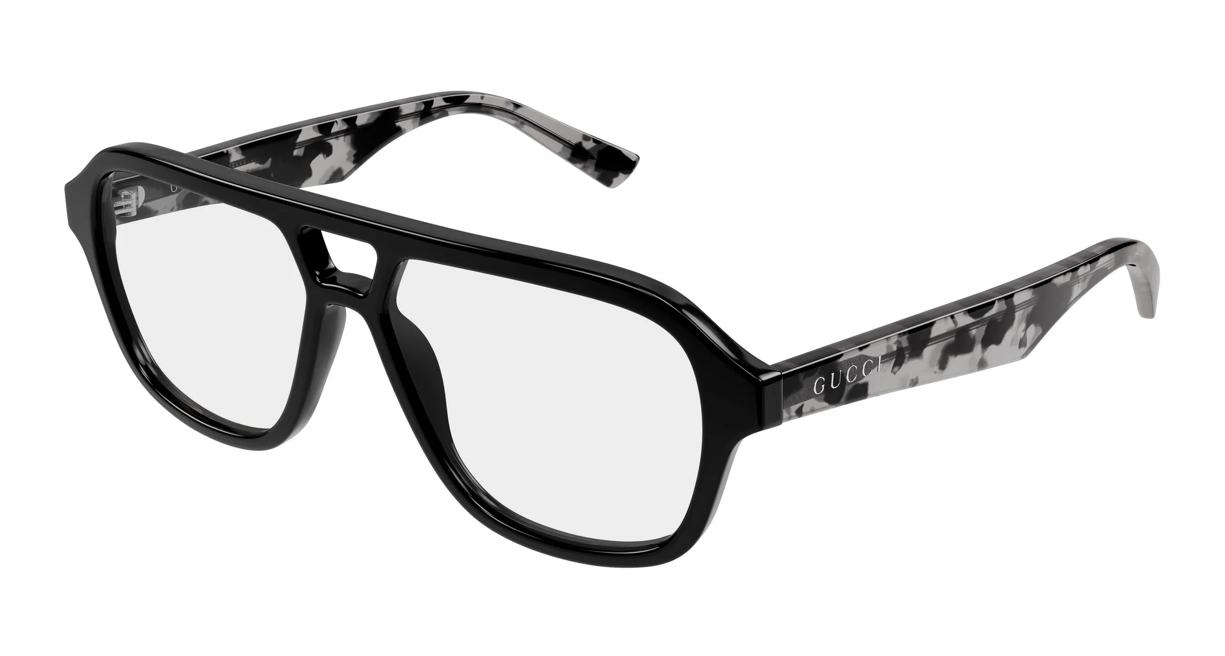 Gucci GG2183O 008 Montature da vista Acetato Nero Trasparente Rotonda - immagine 1