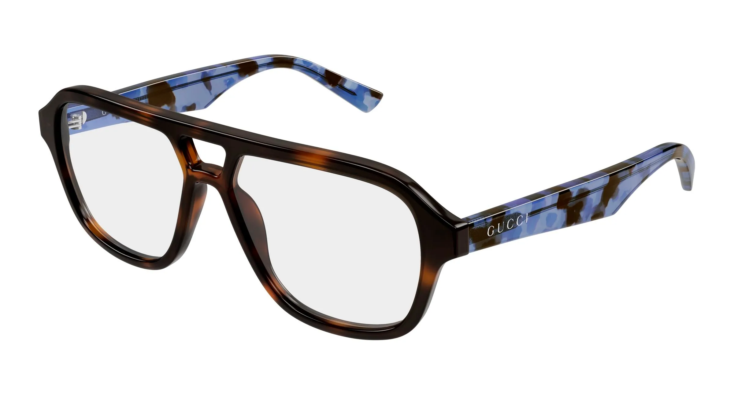 Gucci GG2183O 007 Montature da vista Acetato Havana Trasparente Rotonda - immagine 1