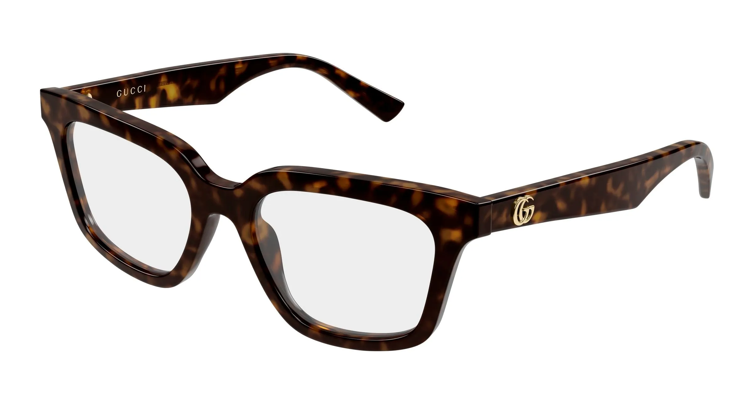Gucci GG2180O 006 Montature da vista Acetato Havana Trasparente Squadrata - immagine 1
