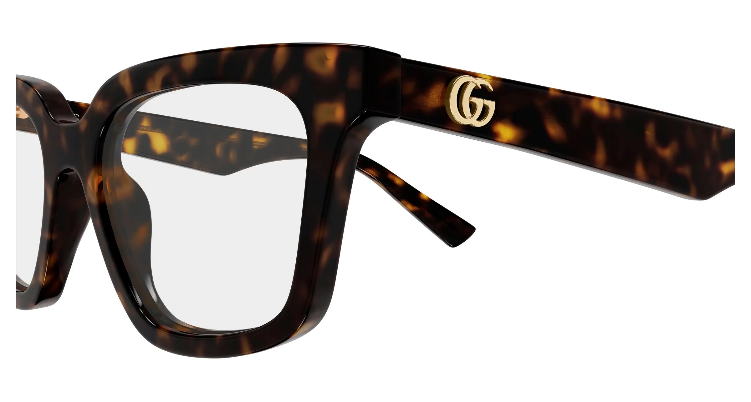 Gucci GG2180O 006 Montature da vista Acetato Havana Trasparente Squadrata - immagine 3