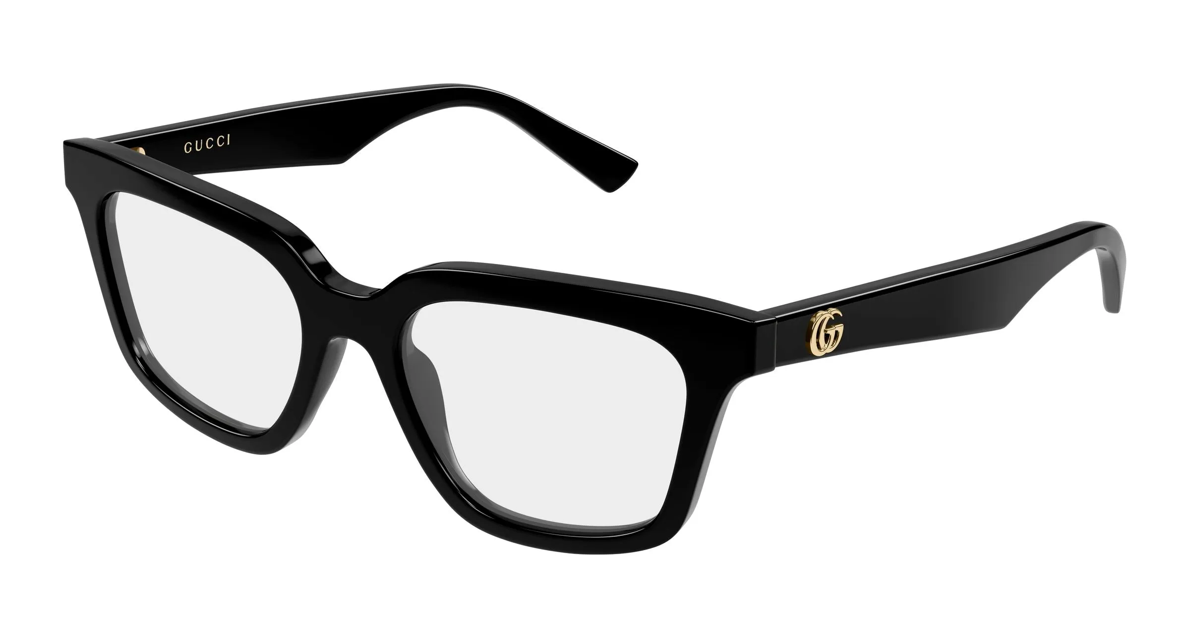 Gucci GG2180O 005 Montature da vista Acetato Nero Trasparente Squadrata - immagine 1