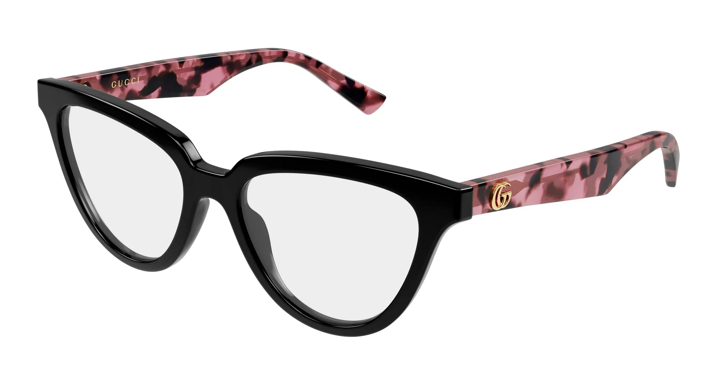 Gucci GG2179O 007 Montature da vista Acetato Nero Trasparente Cat Eye - immagine 1