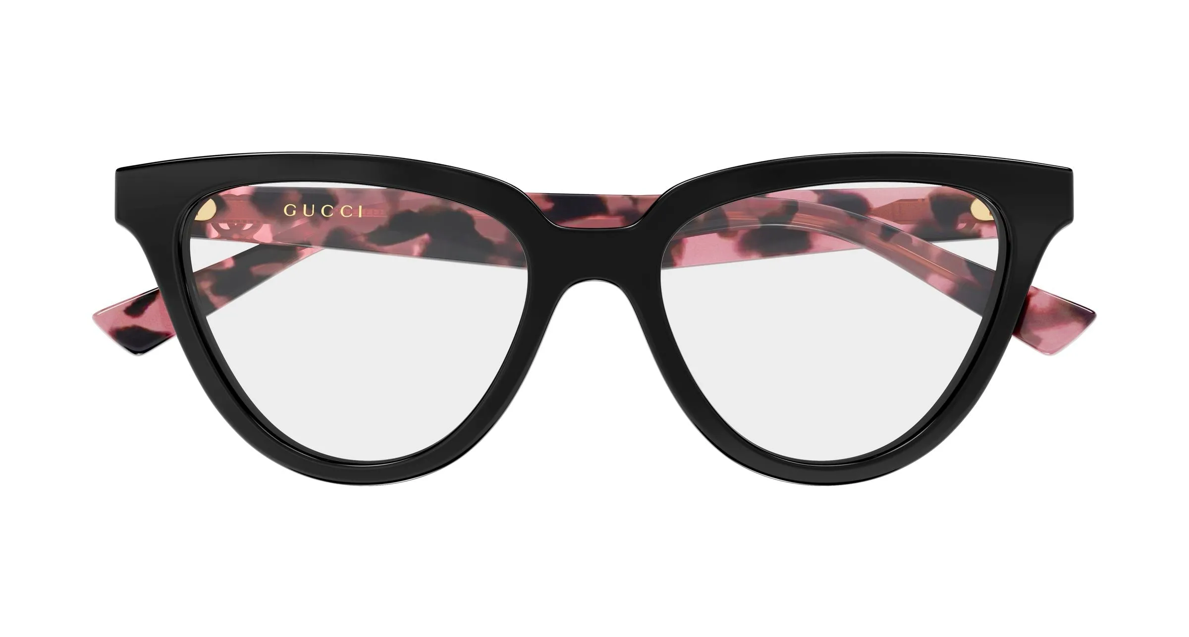 Gucci GG2179O 007 Montature da vista Acetato Nero Trasparente Cat Eye - immagine 2