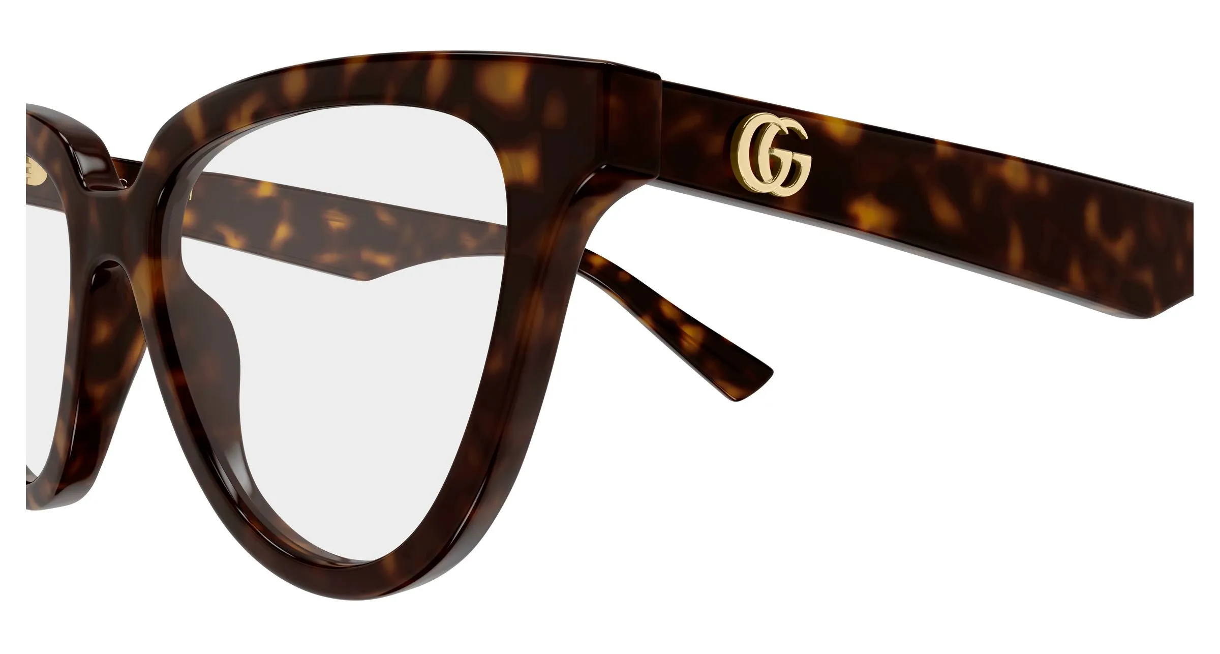 Gucci GG2179O 006 Montature da vista Acetato Havana Trasparente Cat Eye - immagine 3