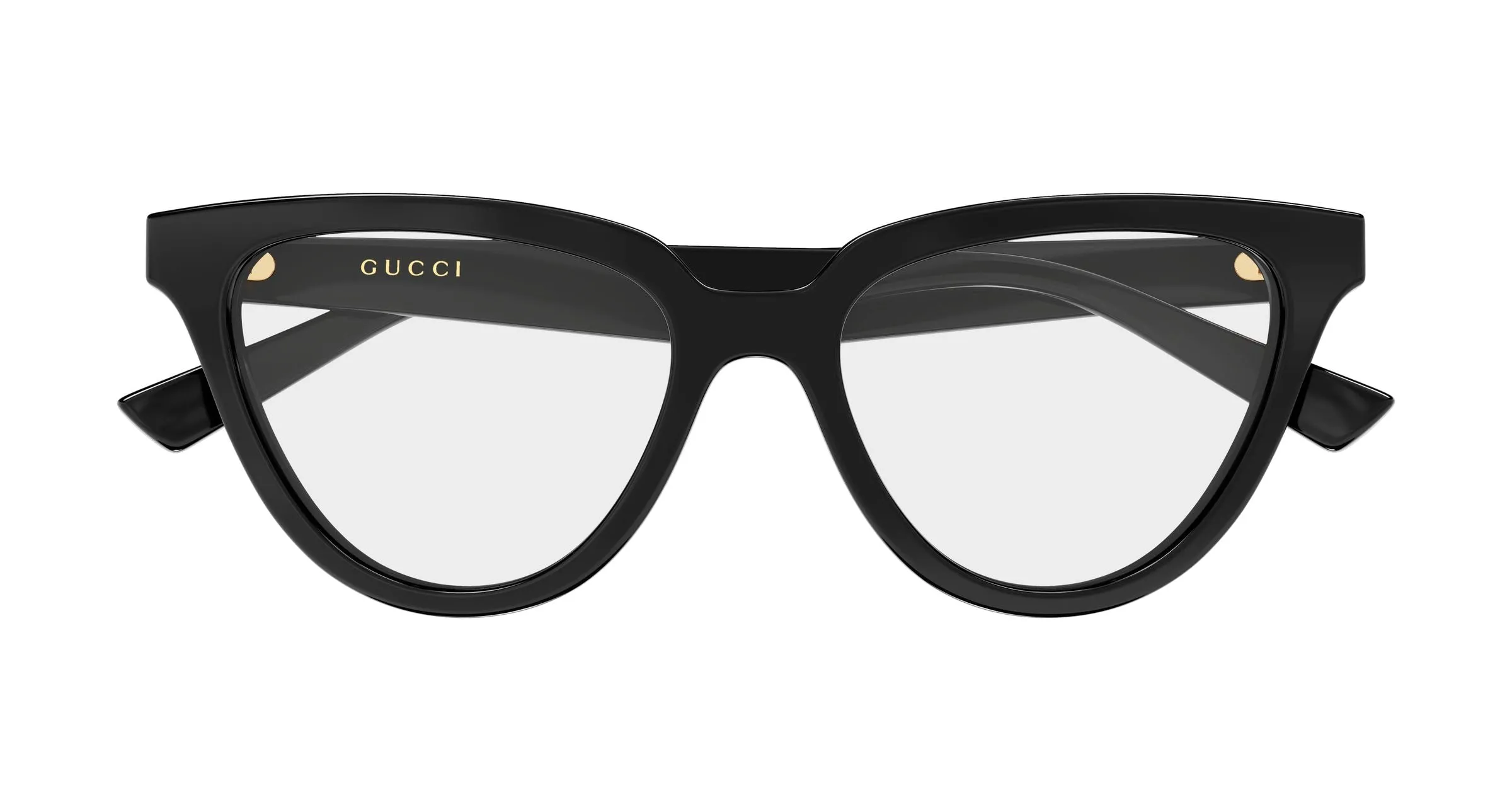 Gucci GG2179O 005 Montature da vista Acetato Nero Trasparente Cat Eye - immagine 2