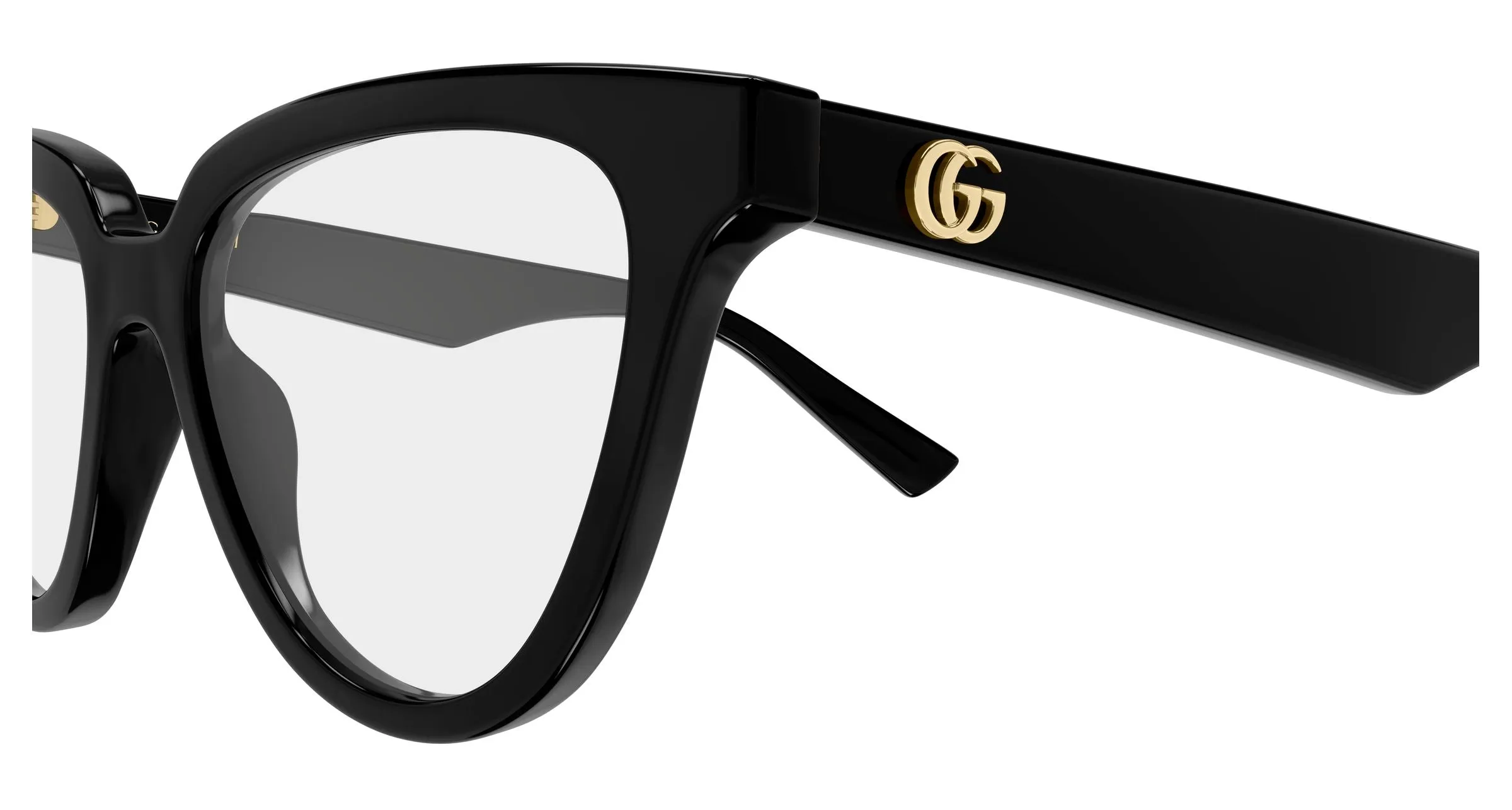 Gucci GG2179O 005 Montature da vista Acetato Nero Trasparente Cat Eye - immagine 3