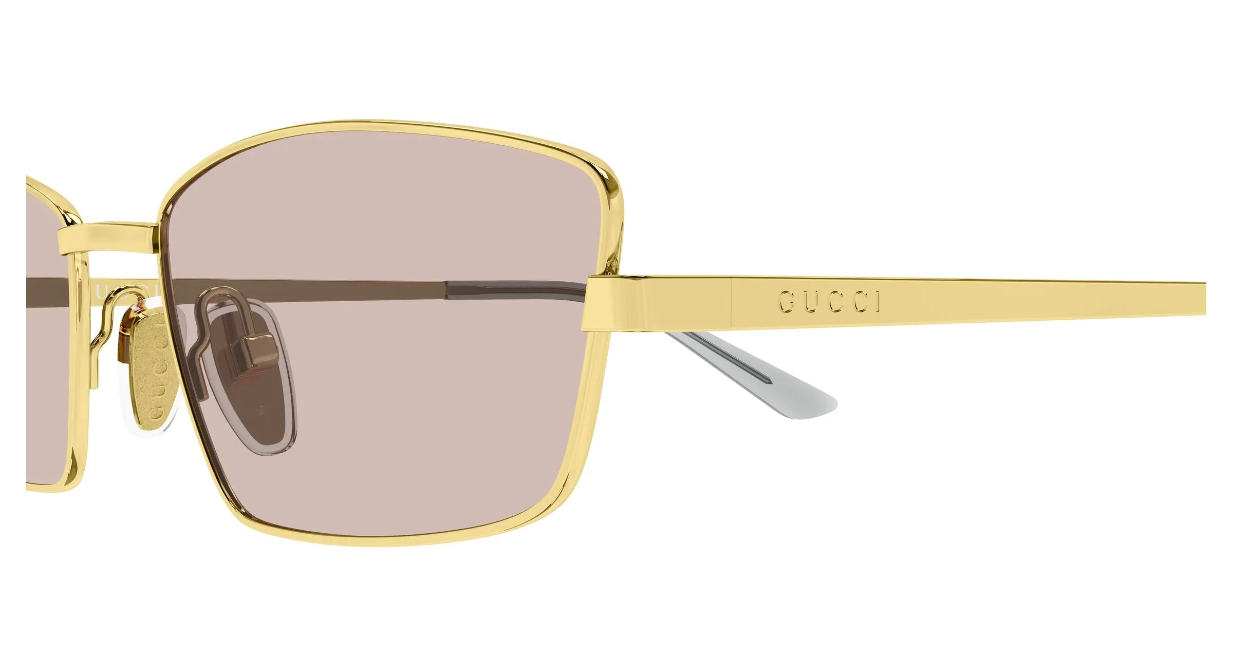 Gucci GG2177S 009 Occhiali da sole Metallo Oro Rosa Squadrata - immagine 3