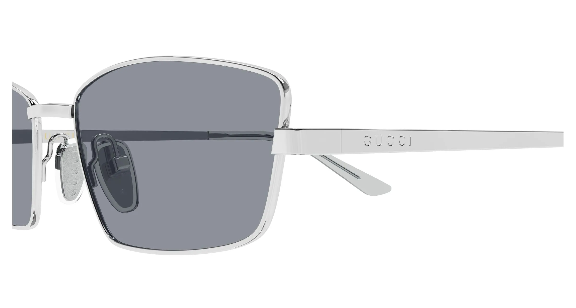 Gucci GG2177S 003 Occhiali da sole Metallo Argento Grigio Squadrata - immagine 3