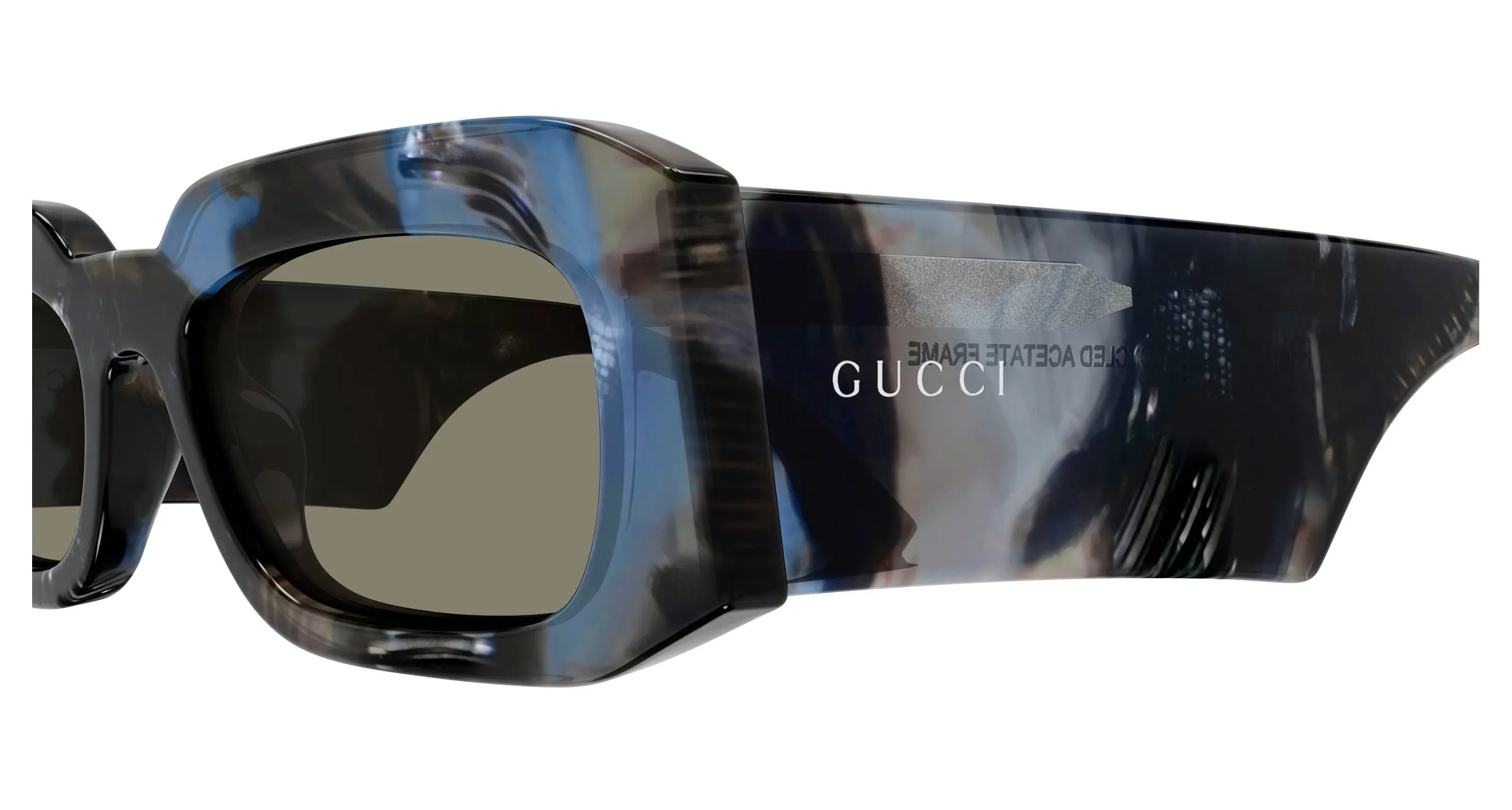 Gucci GG2151S 008 Occhiali da sole Acetato Havana Grigio Squadrata - immagine 3