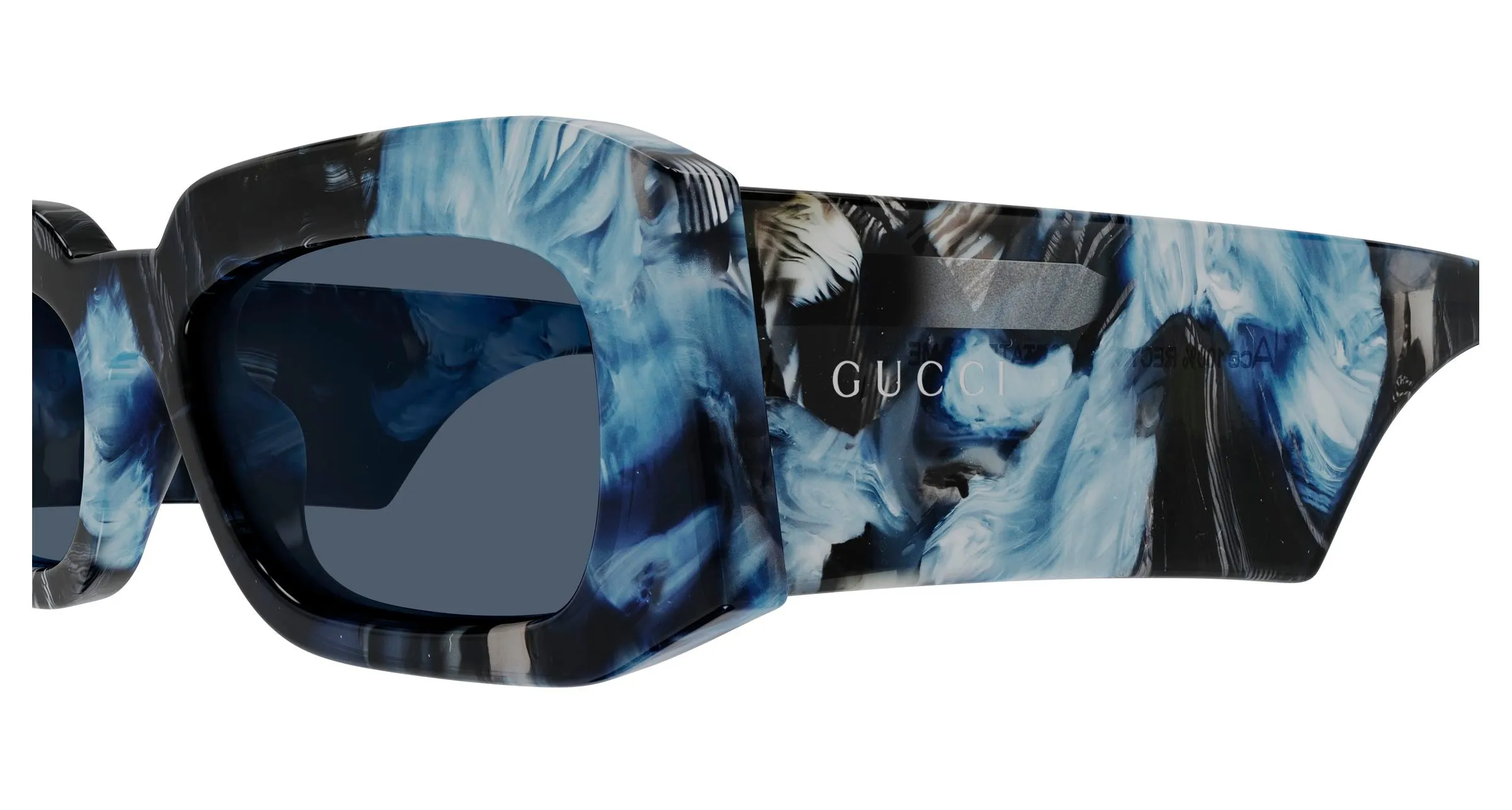Gucci GG2151S 007 Occhiali da sole Acetato Havana Blu Squadrata - immagine 3