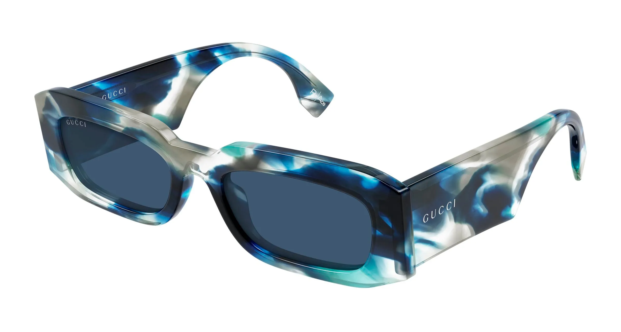 Gucci GG2151S 002 Occhiali da sole Acetato Havana Blu Squadrata - immagine 1