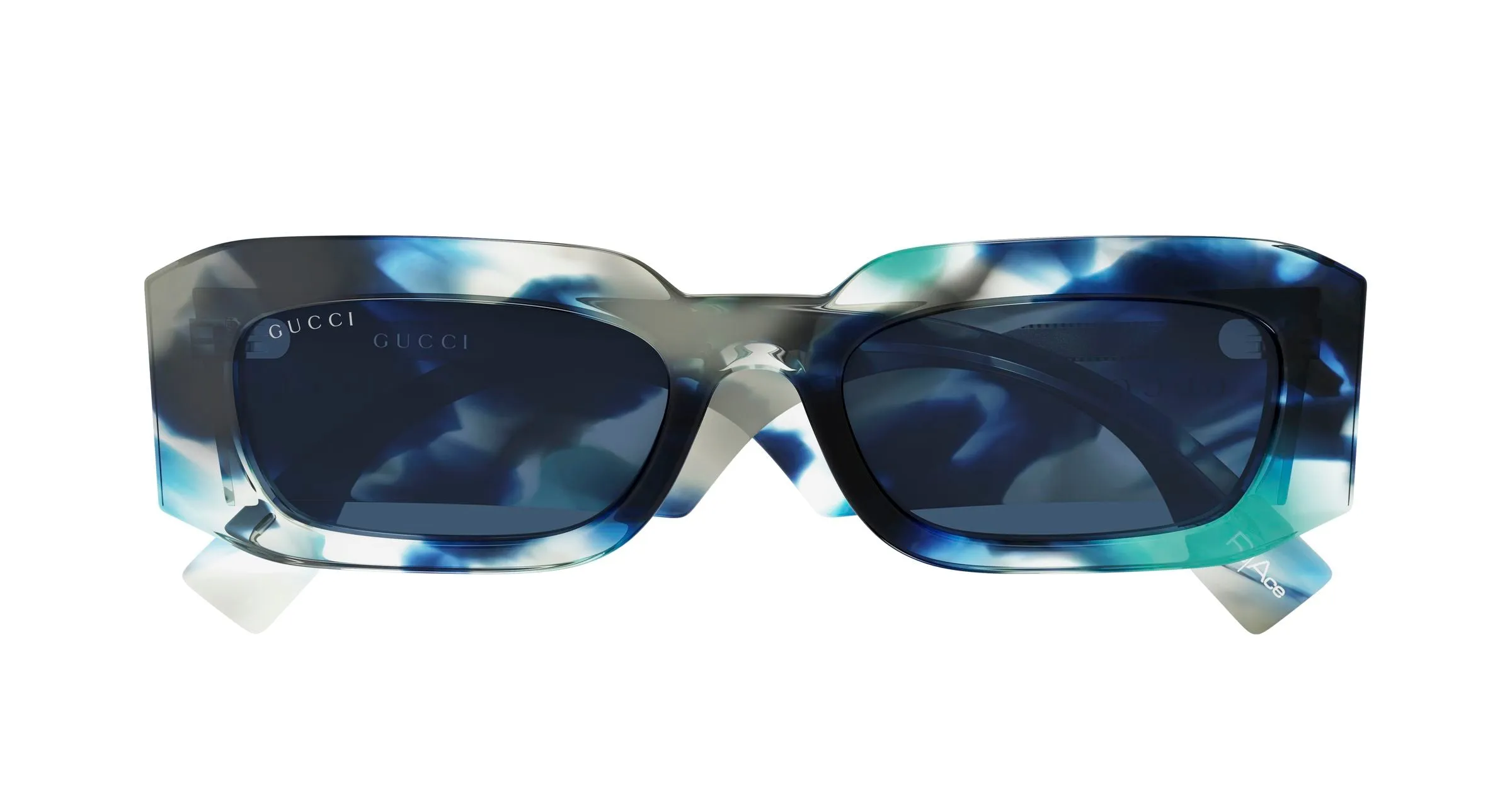 Gucci GG2151S 002 Occhiali da sole Acetato Havana Blu Squadrata - immagine 2