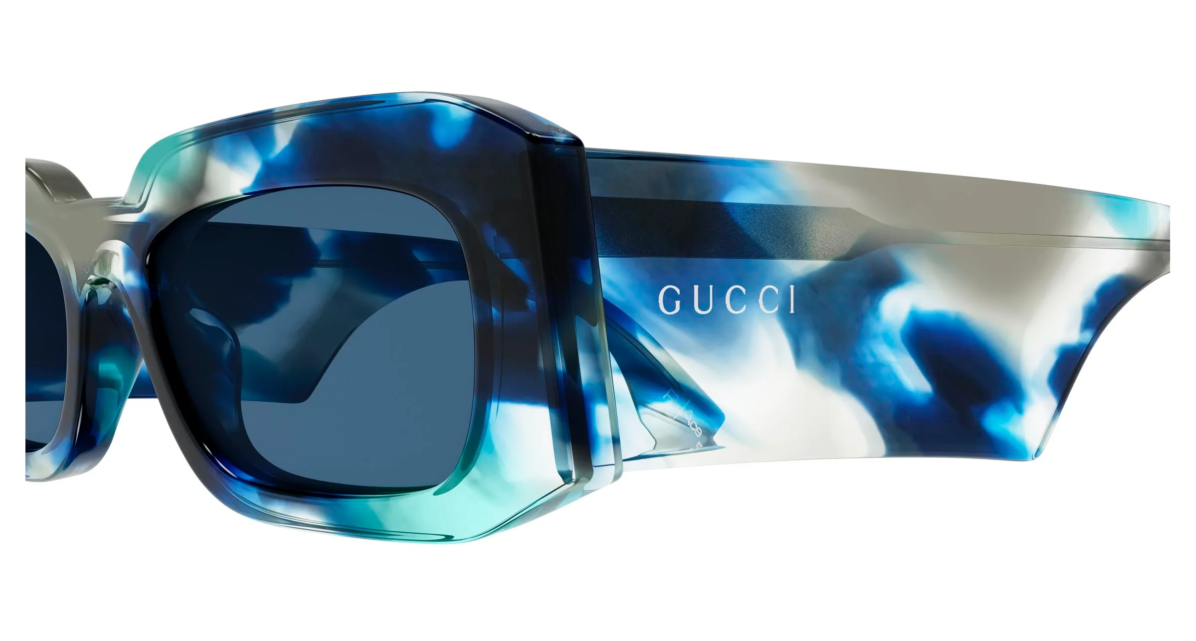 Gucci GG2151S 002 Occhiali da sole Acetato Havana Blu Squadrata - immagine 3