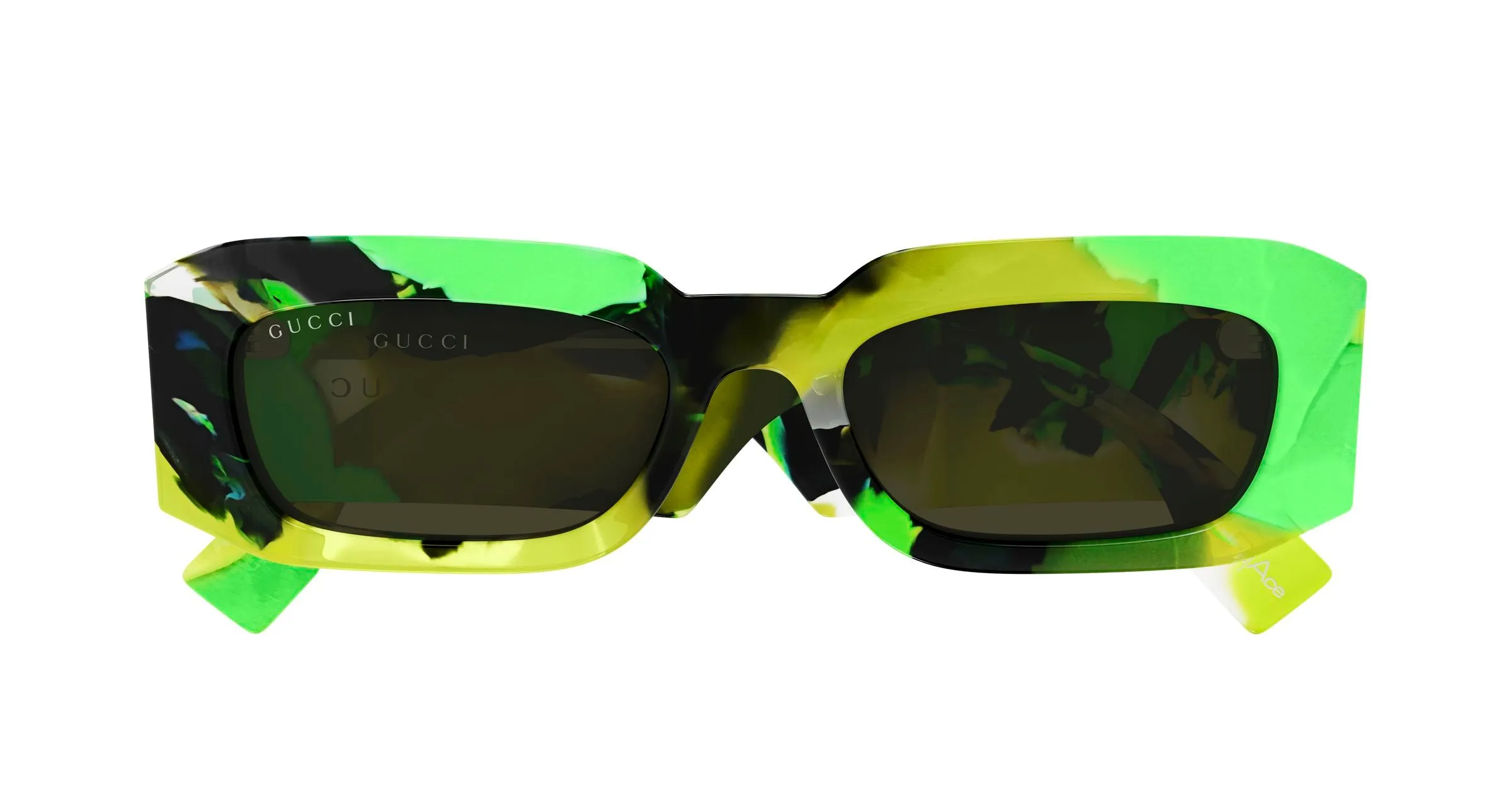 Gucci GG2151S 001 Occhiali da sole Acetato Havana Verde Squadrata - immagine 2