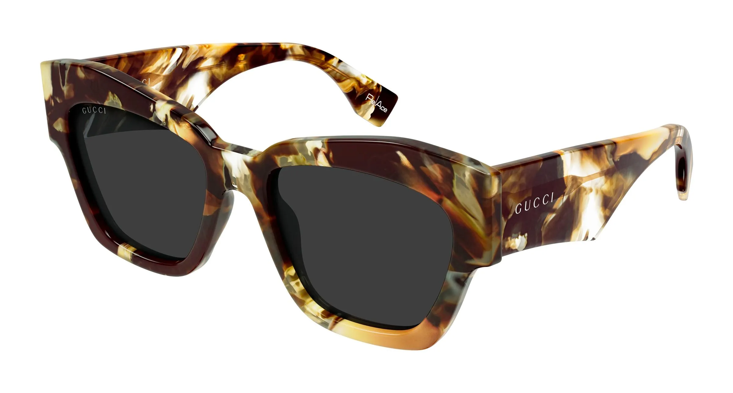 Gucci GG2150S 004 Occhiali da sole Acetato Havana Grigio Cat Eye - immagine 1
