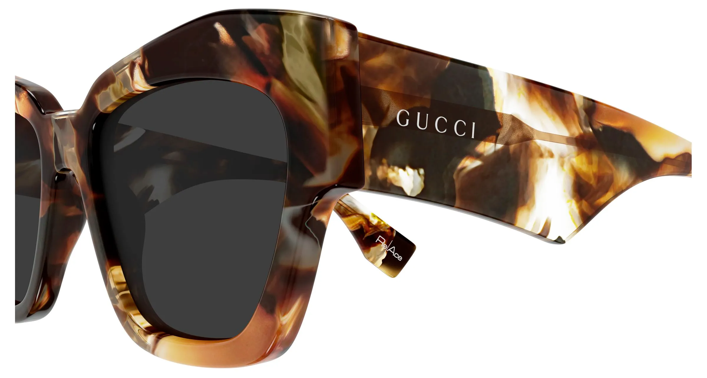 Gucci GG2150S 004 Occhiali da sole Acetato Havana Grigio Cat Eye - immagine 3