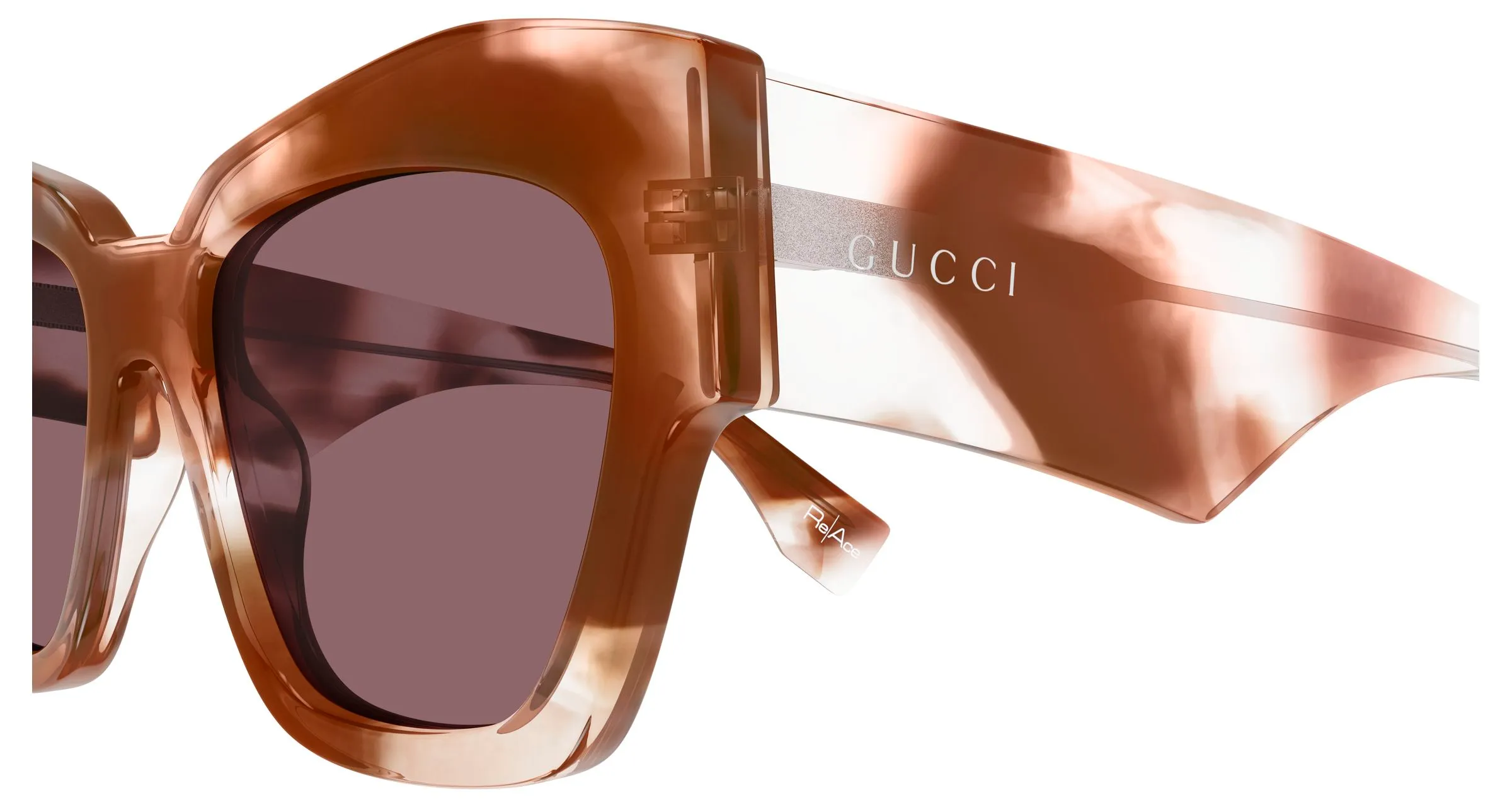 Gucci GG2150S 002 Occhiali da sole Acetato Havana Rosso Cat Eye - immagine 3