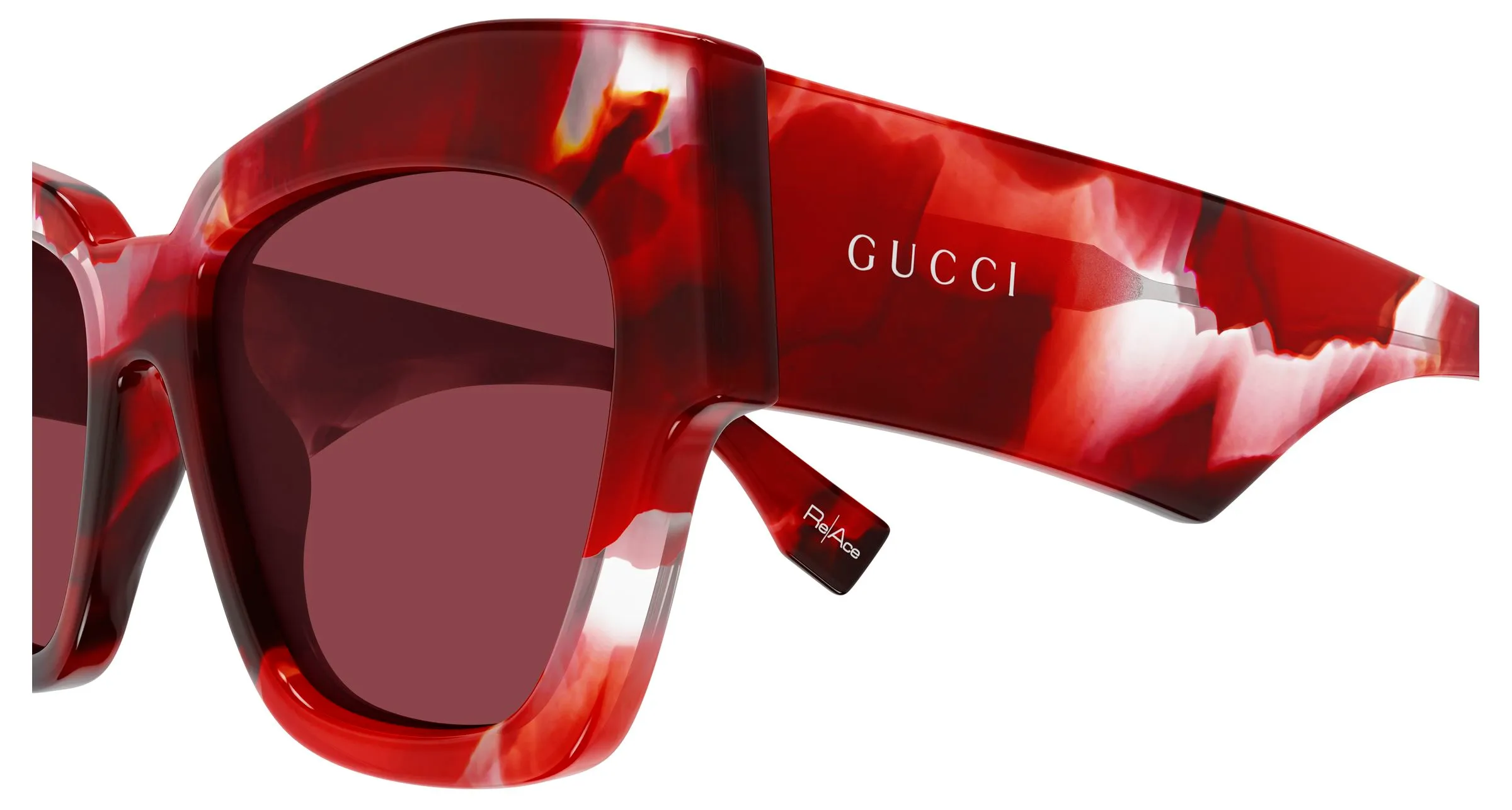 Gucci GG2150S 001 Occhiali da sole Acetato Havana Rosso Cat Eye - immagine 3