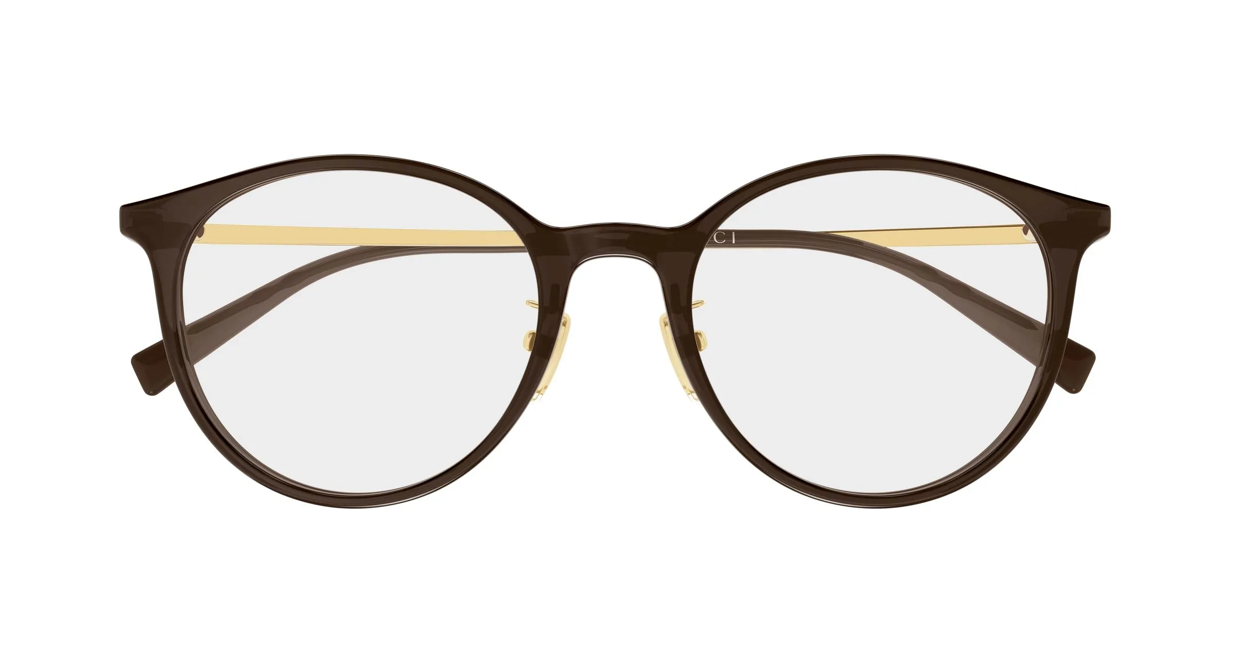 Gucci GG2148OA 003 Montature da vista Acetato Marrone Trasparente Rotonda - immagine 2