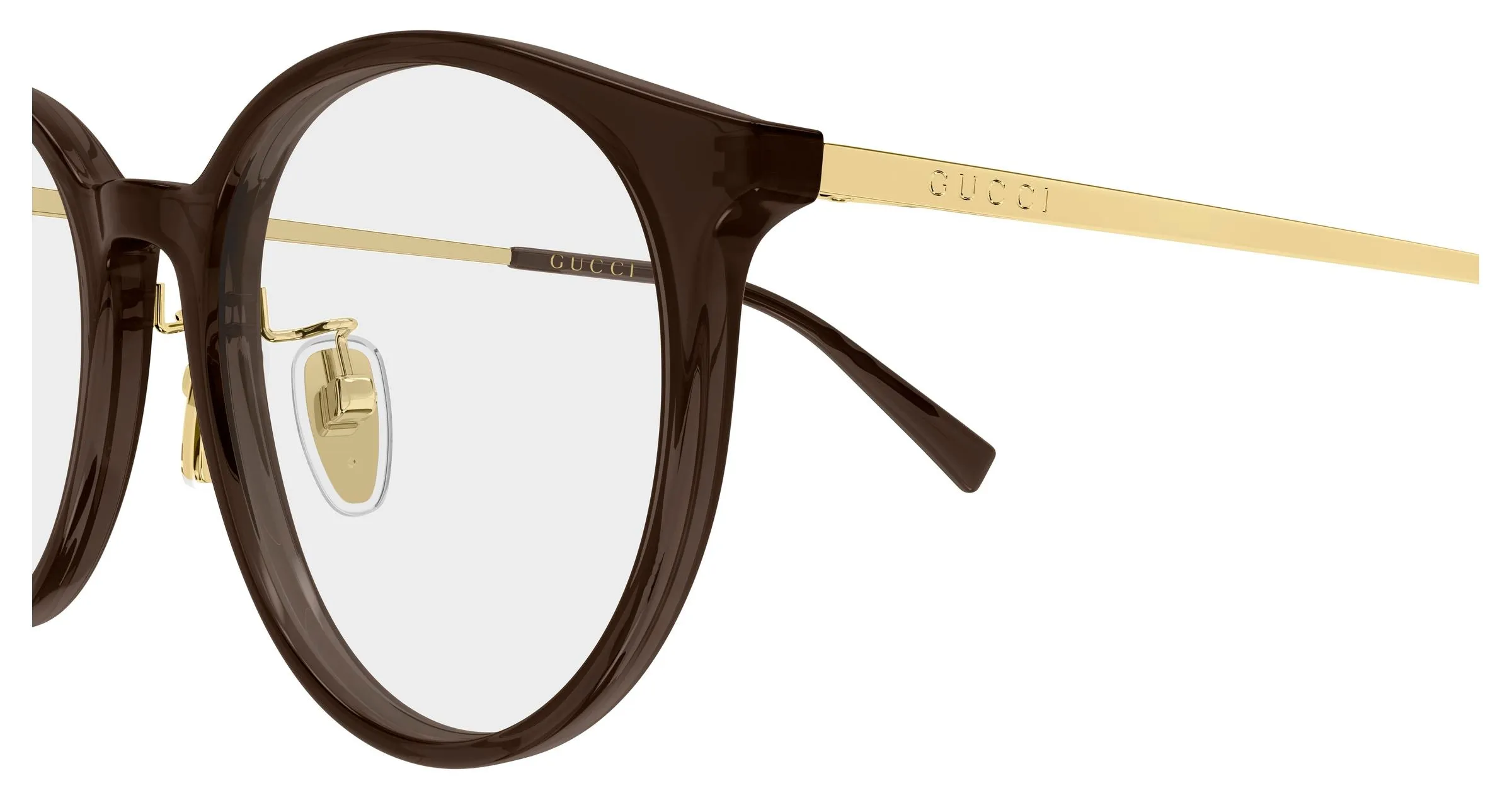 Gucci GG2148OA 003 Montature da vista Acetato Marrone Trasparente Rotonda - immagine 3