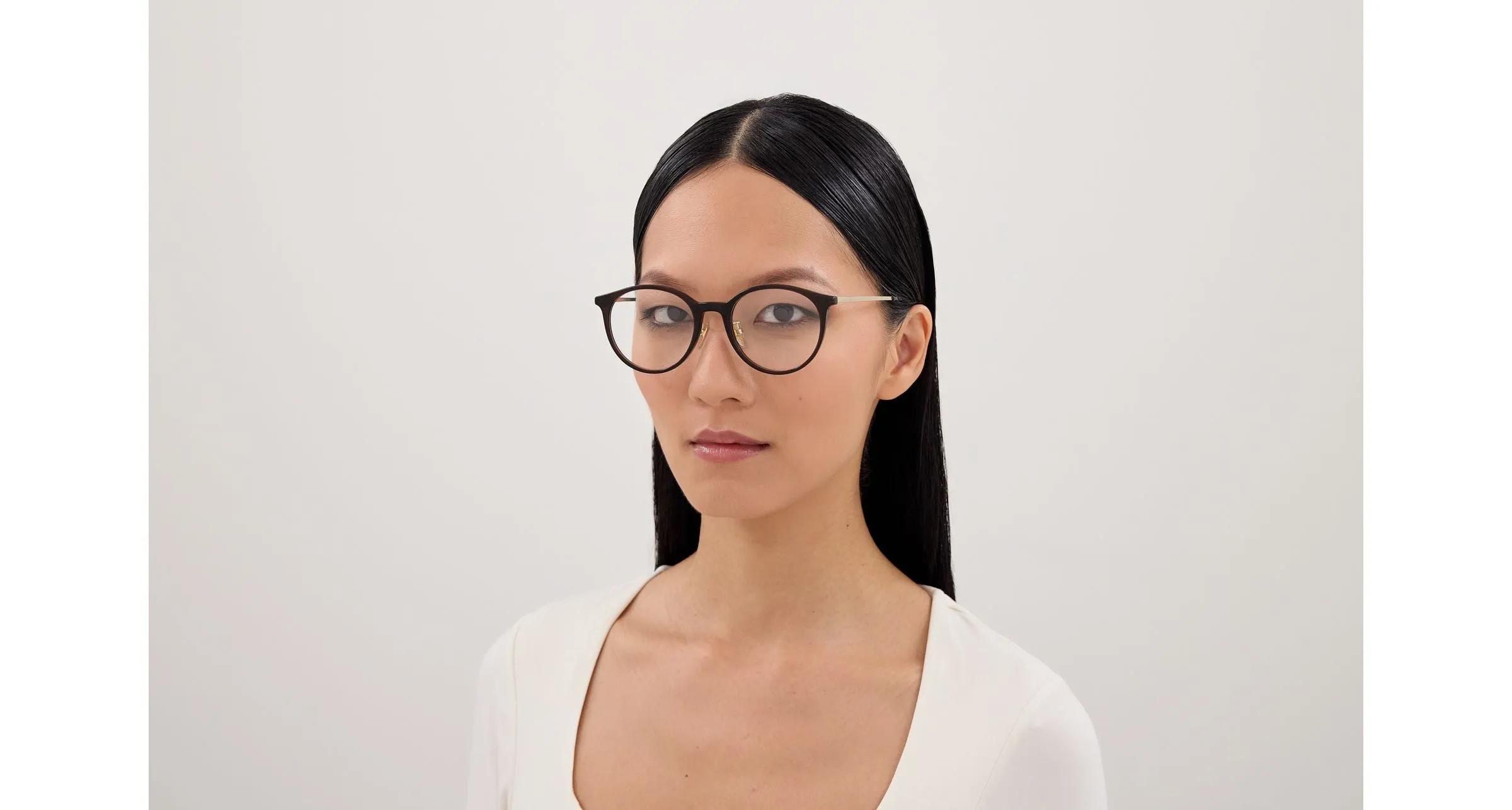 Gucci GG2148OA 003 Montature da vista Acetato Marrone Trasparente Rotonda - immagine 4