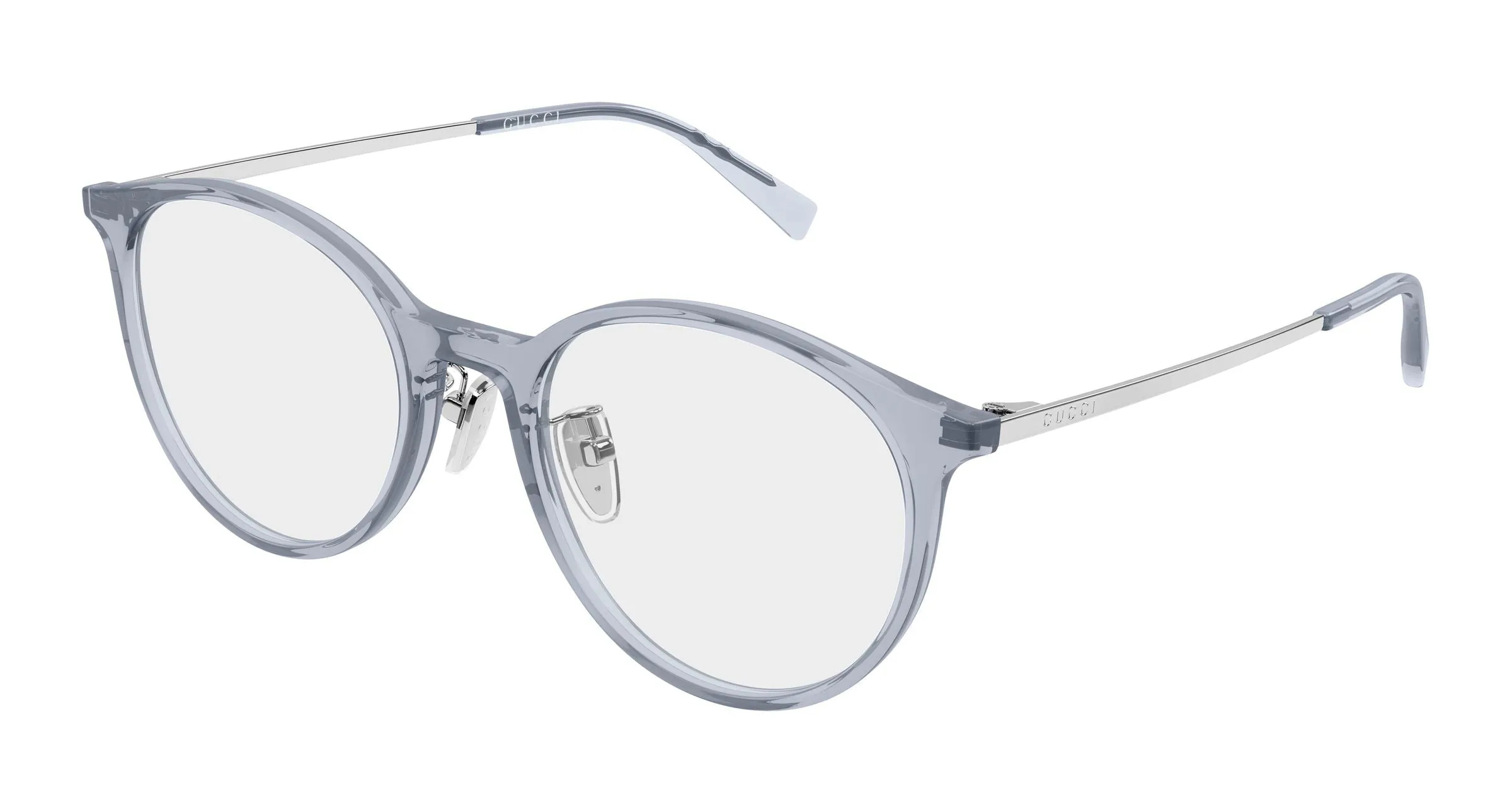 Gucci GG2148OA 002 Montature da vista Acetato Grigio Trasparente Rotonda - immagine 1