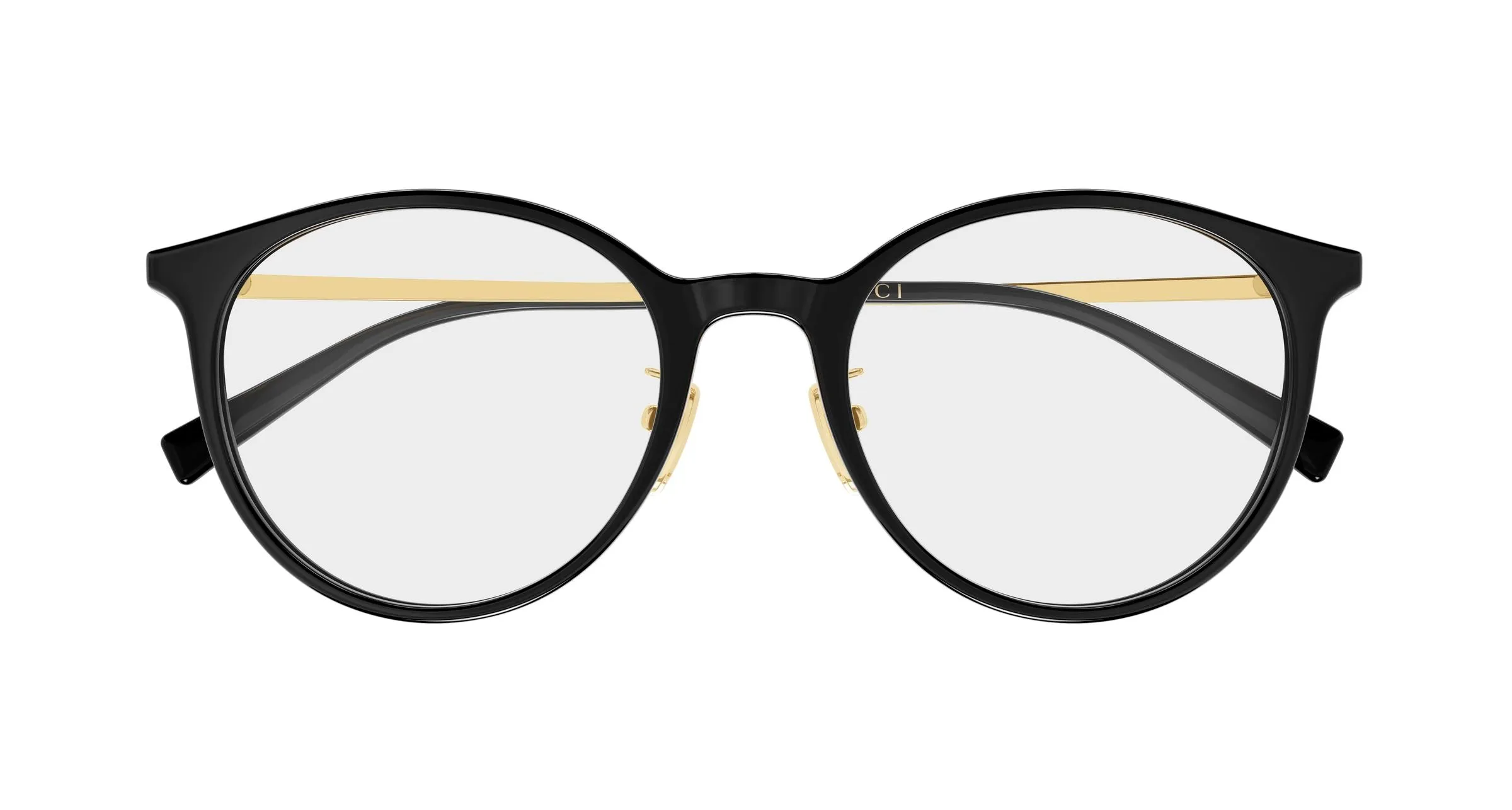 Gucci GG2148OA 001 Montature da vista Acetato Nero Trasparente Rotonda - immagine 2