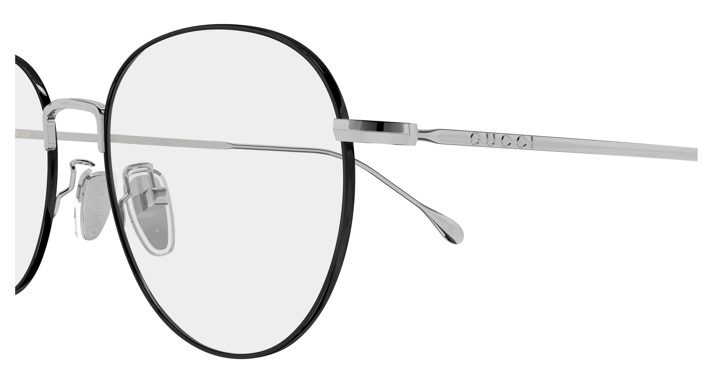 Gucci GG2147OA 004 Montature da vista Metallo Nero Trasparente Rotonda - immagine 3