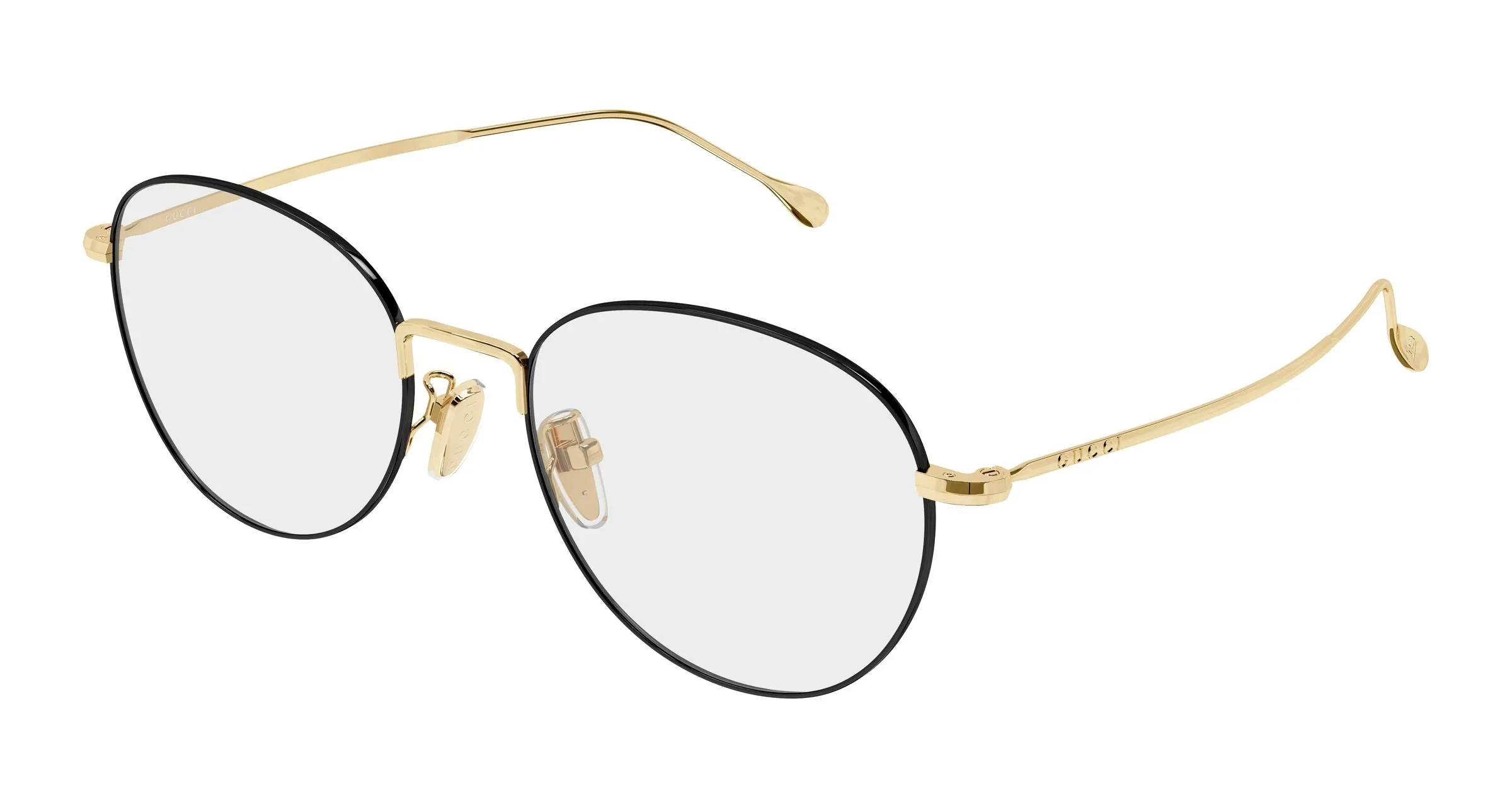 Gucci GG2147OA 003 Montature da vista Metallo Nero Trasparente Rotonda - immagine 1