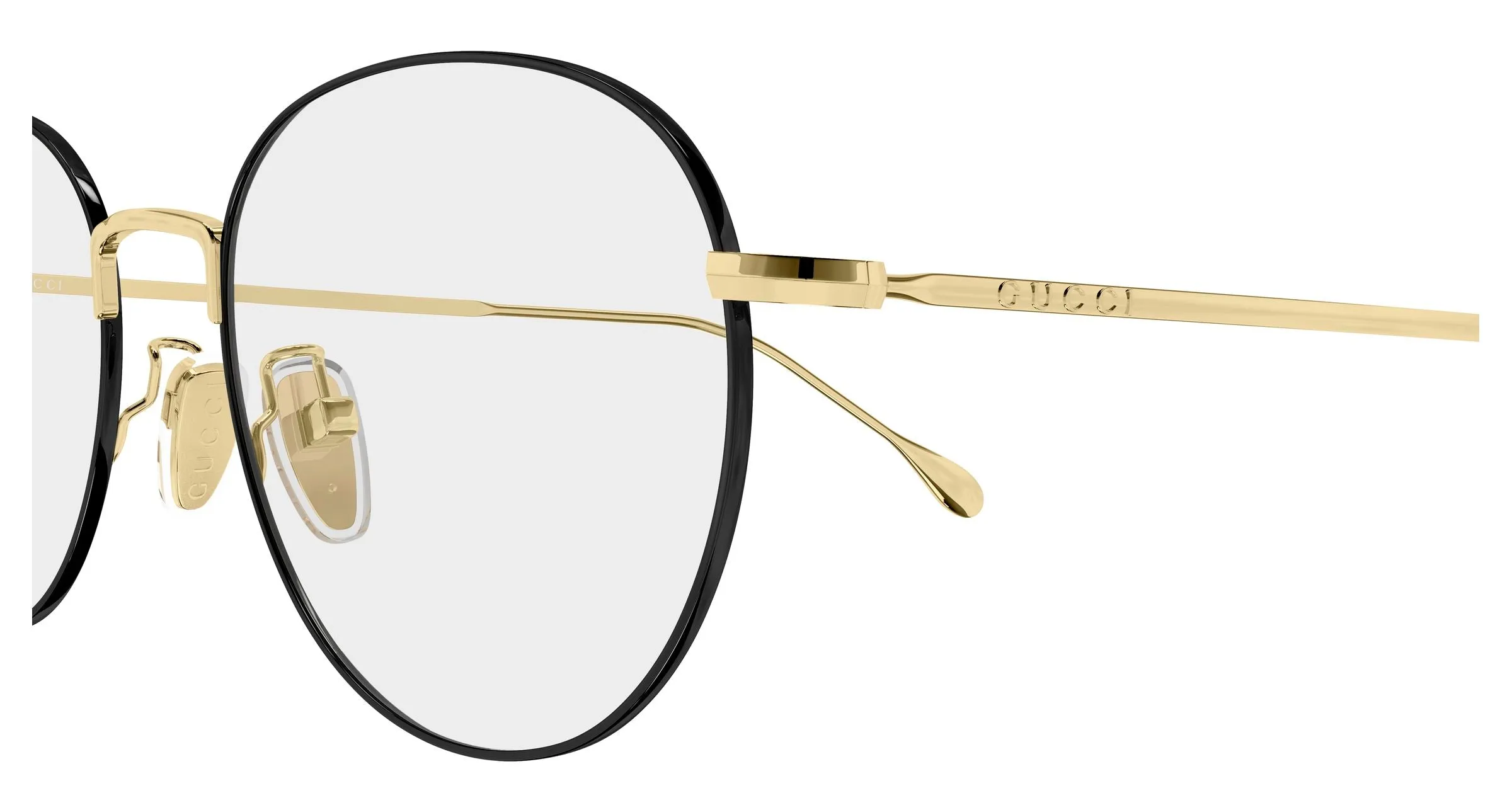 Gucci GG2147OA 003 Montature da vista Metallo Nero Trasparente Rotonda - immagine 3