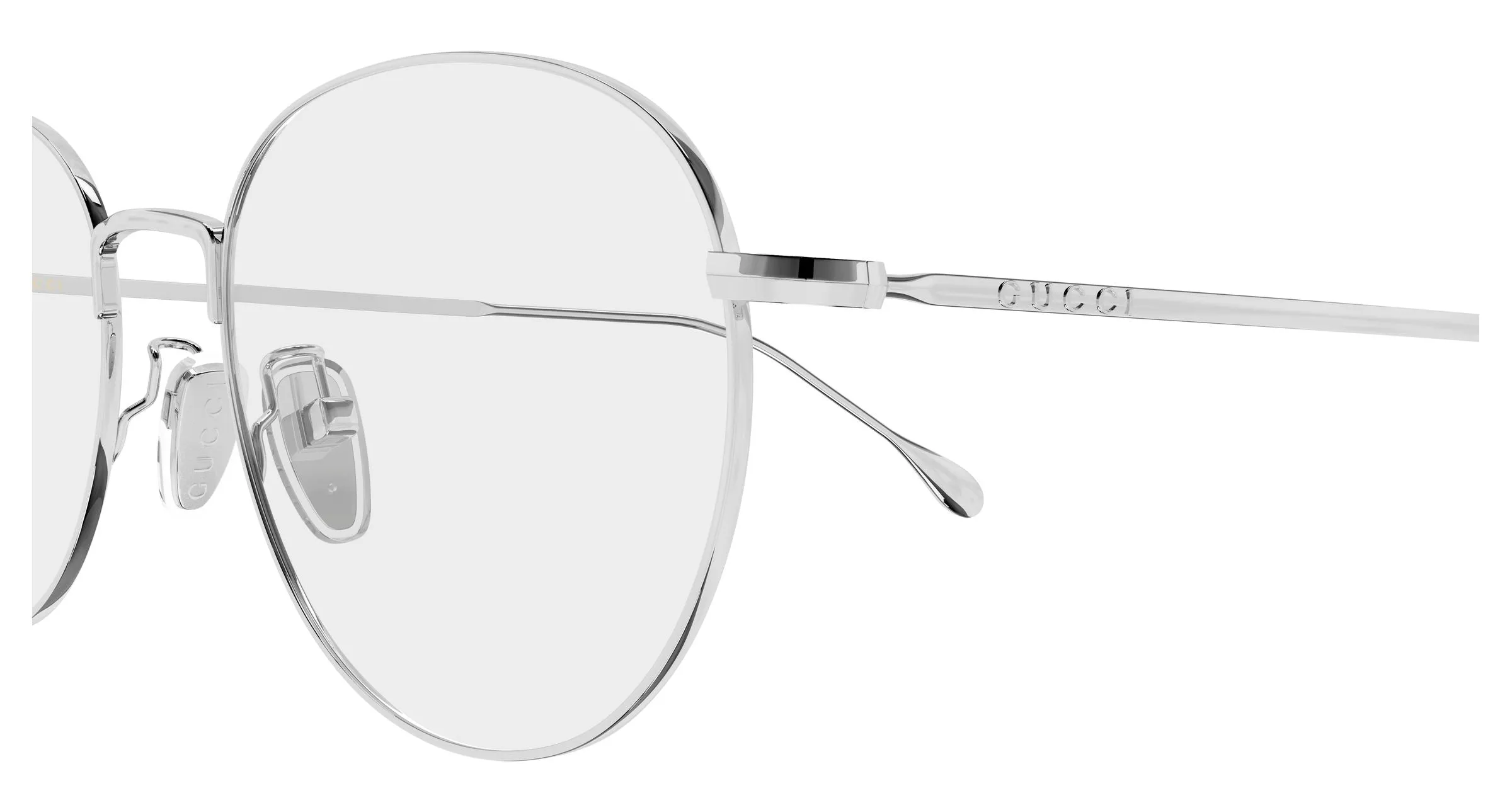 Gucci GG2147OA 002 Montature da vista Metallo Argento Trasparente Rotonda - immagine 3