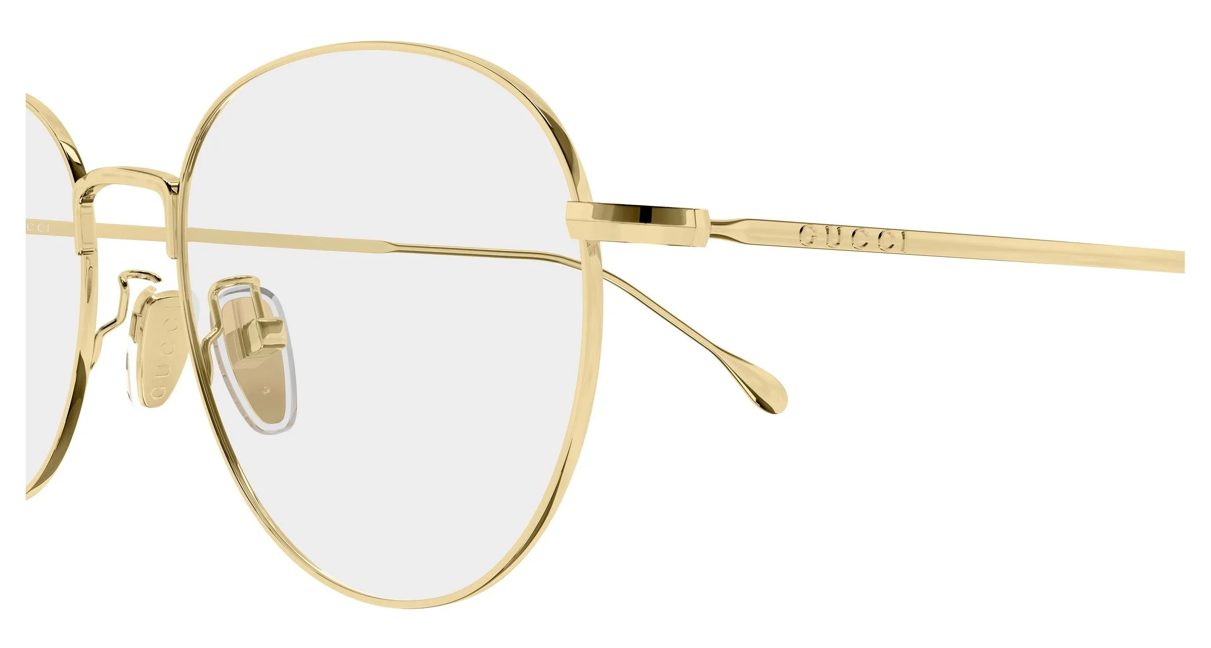 Gucci GG2147OA 001 Montature da vista Metallo Oro Trasparente Rotonda - immagine 3