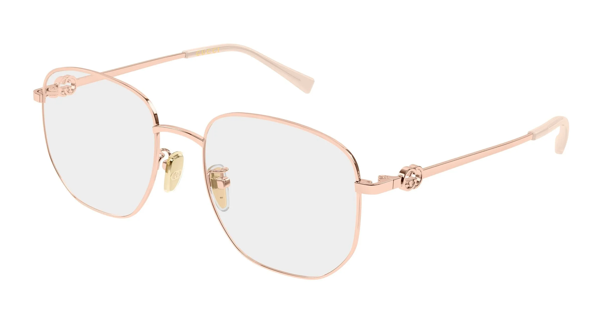 Gucci GG2146OA 003 Montature da vista Metallo Oro Trasparente Squadrata - immagine 1