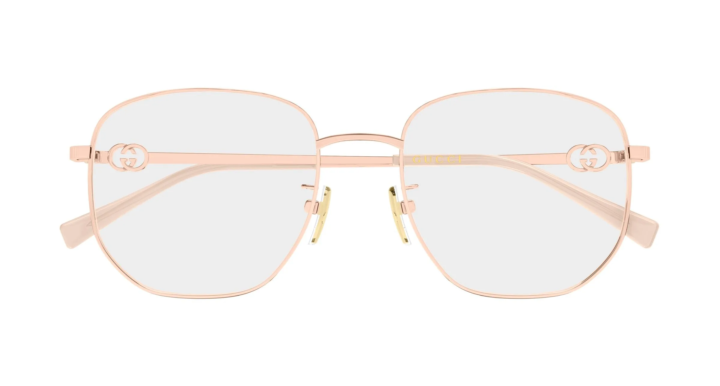 Gucci GG2146OA 003 Montature da vista Metallo Oro Trasparente Squadrata - immagine 2