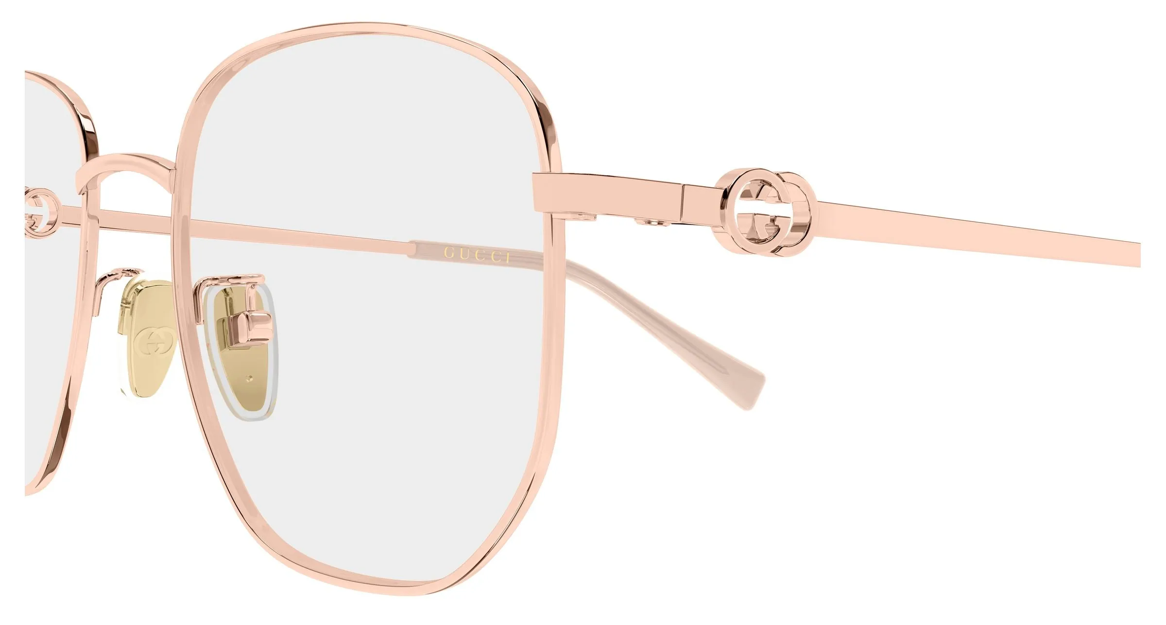 Gucci GG2146OA 003 Montature da vista Metallo Oro Trasparente Squadrata - immagine 3