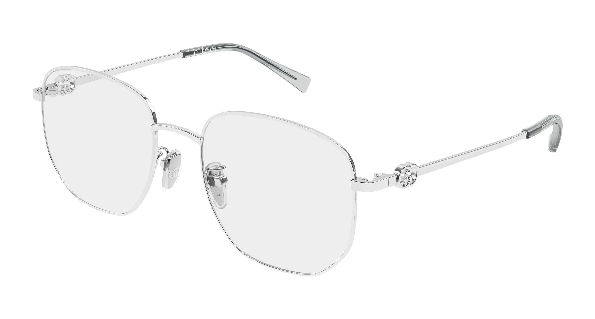 Gucci GG2146OA 002 Montature da vista Metallo Argento Trasparente Squadrata - immagine 1