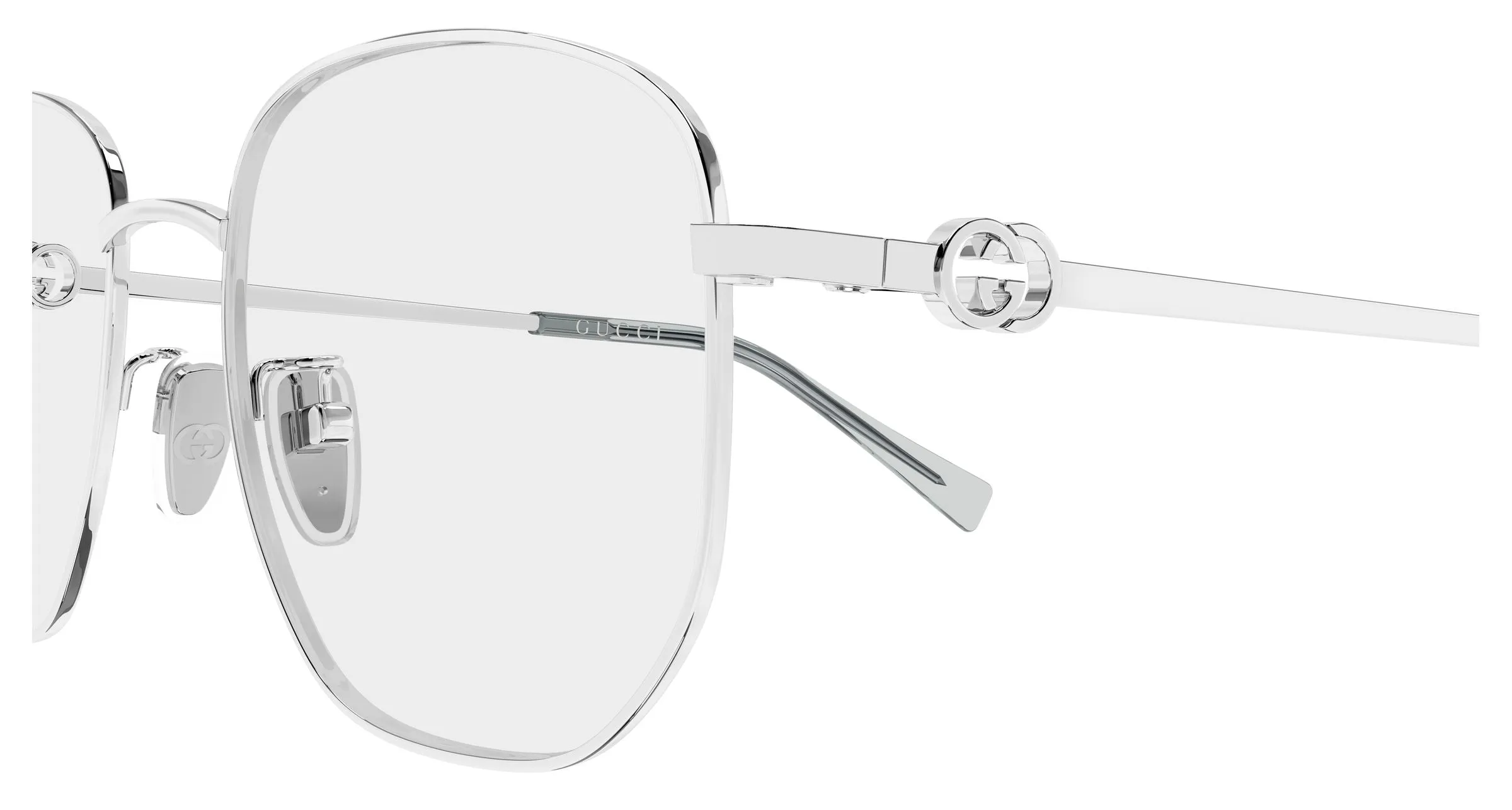 Gucci GG2146OA 002 Montature da vista Metallo Argento Trasparente Squadrata - immagine 3